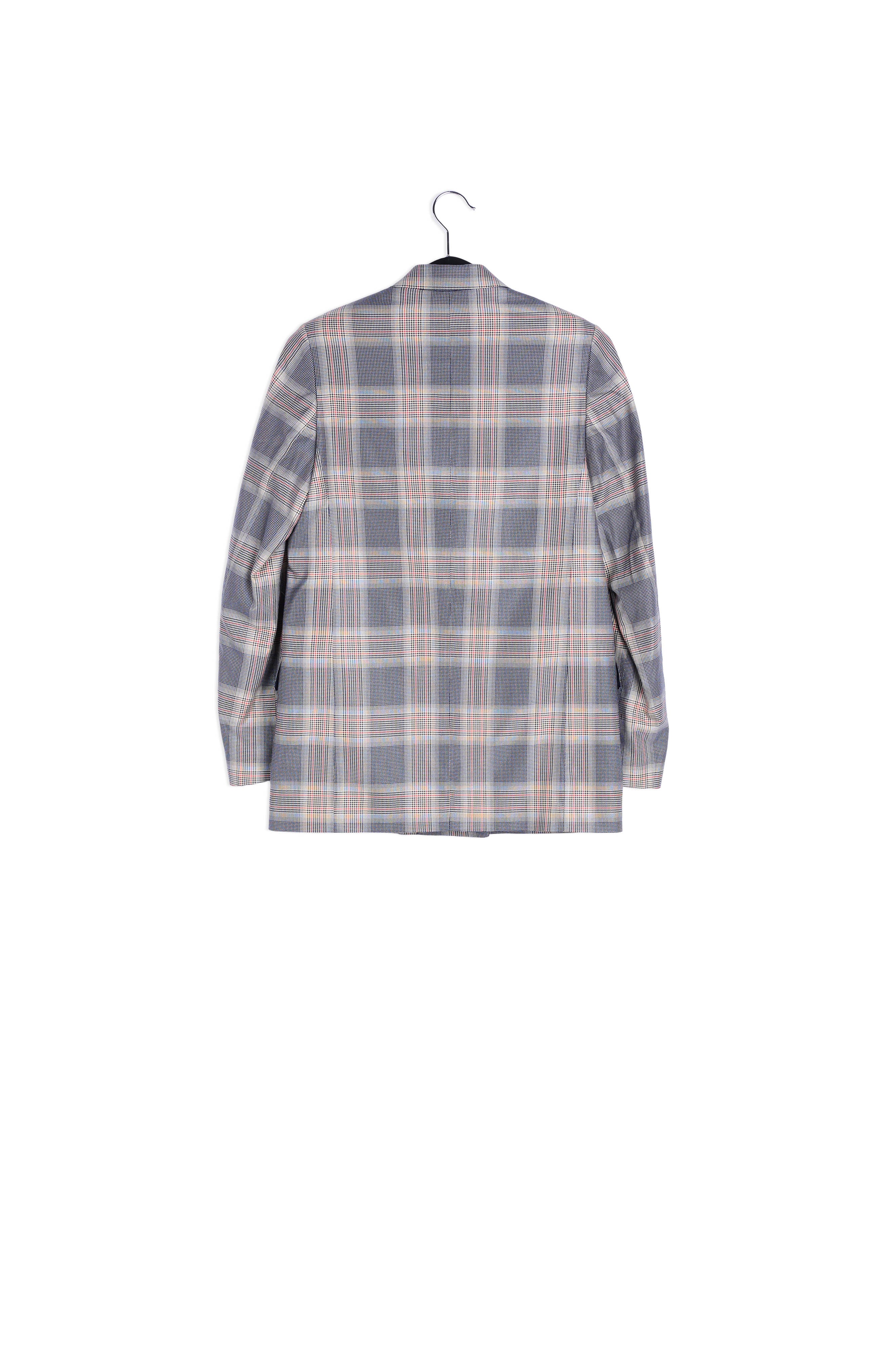 Veste croisée en tartan gris RE—SSENTIEL | Essentiel second hand