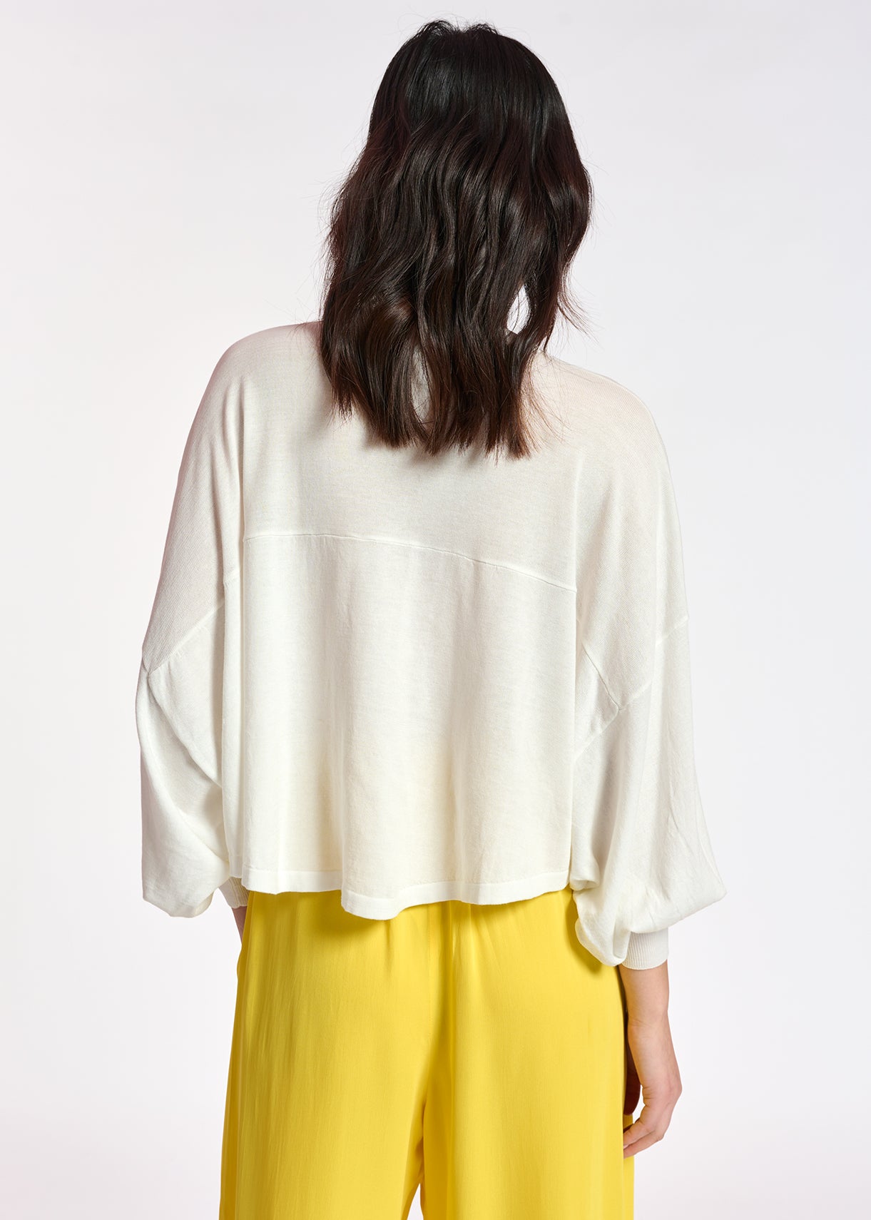 Off-white cotton-blend sweater with cape effect RE—SSENTIEL | Essentiel second hand
