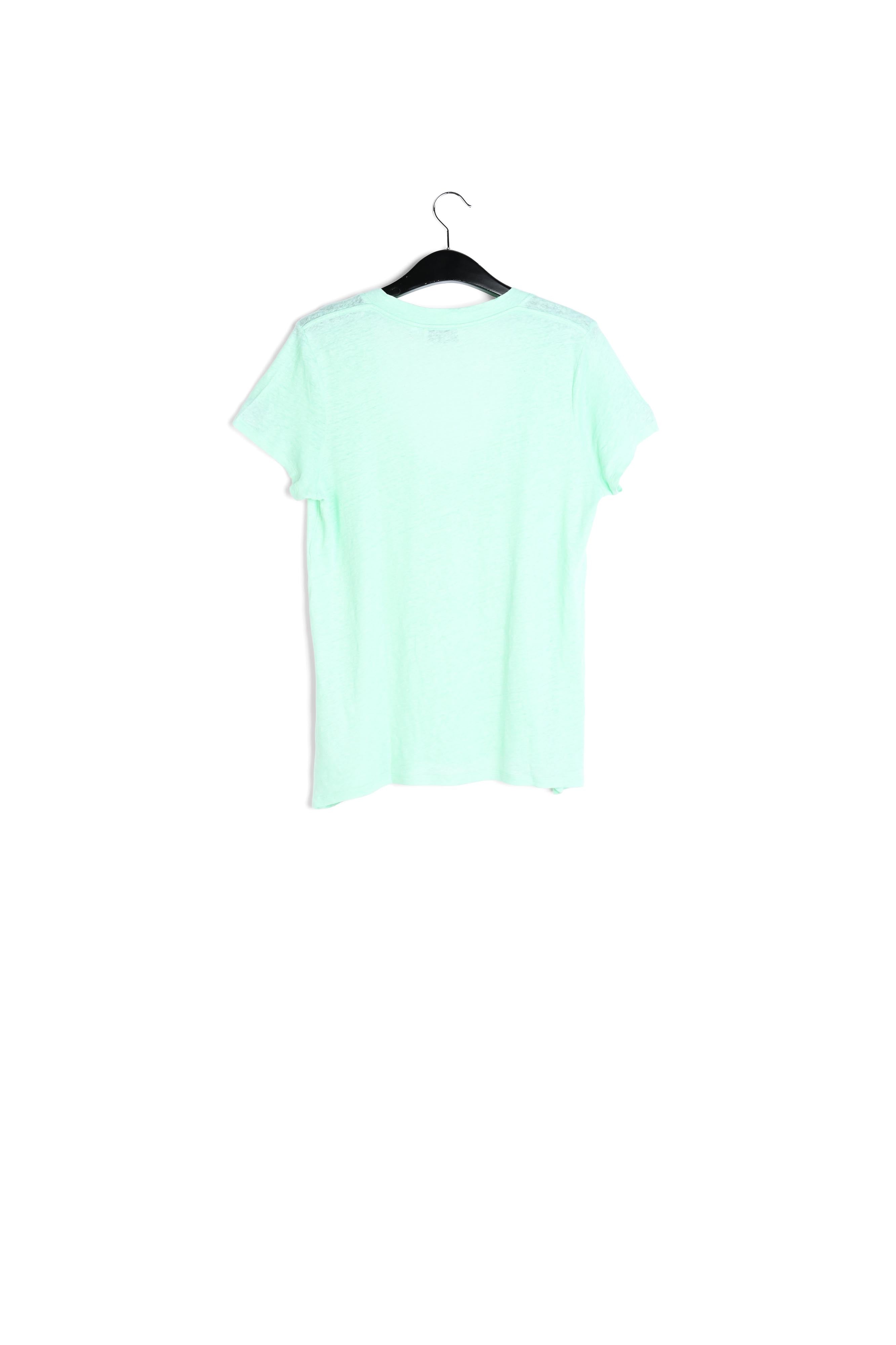 Mint green linen v-neck t-shirt RE—SSENTIEL | Essentiel second hand