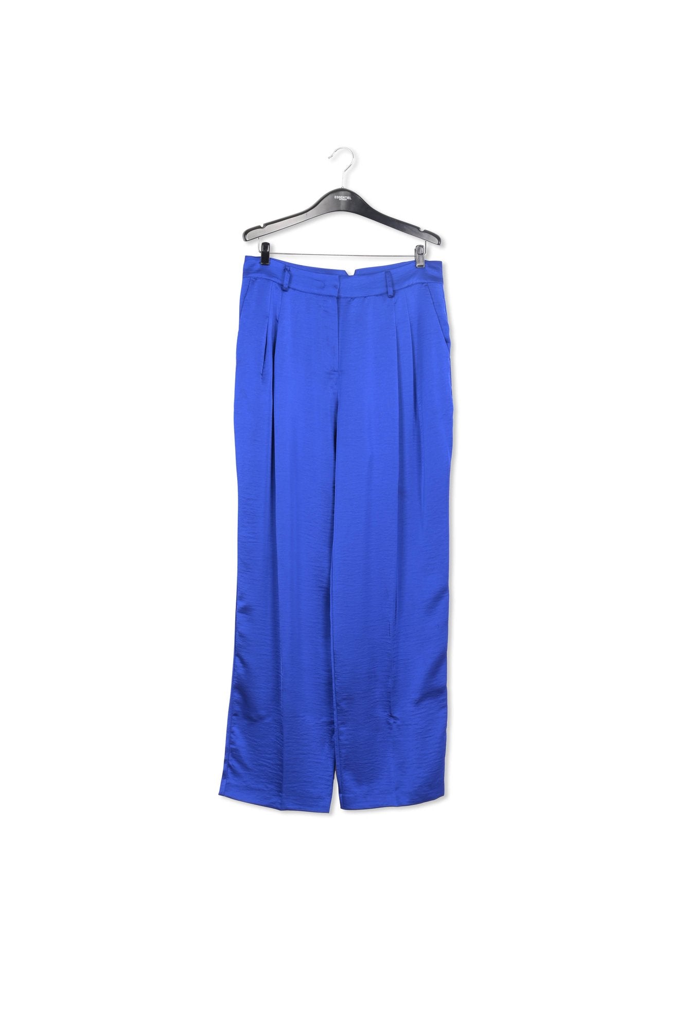 Blue tapered-leg satin pants RE—SSENTIEL | Essentiel second hand