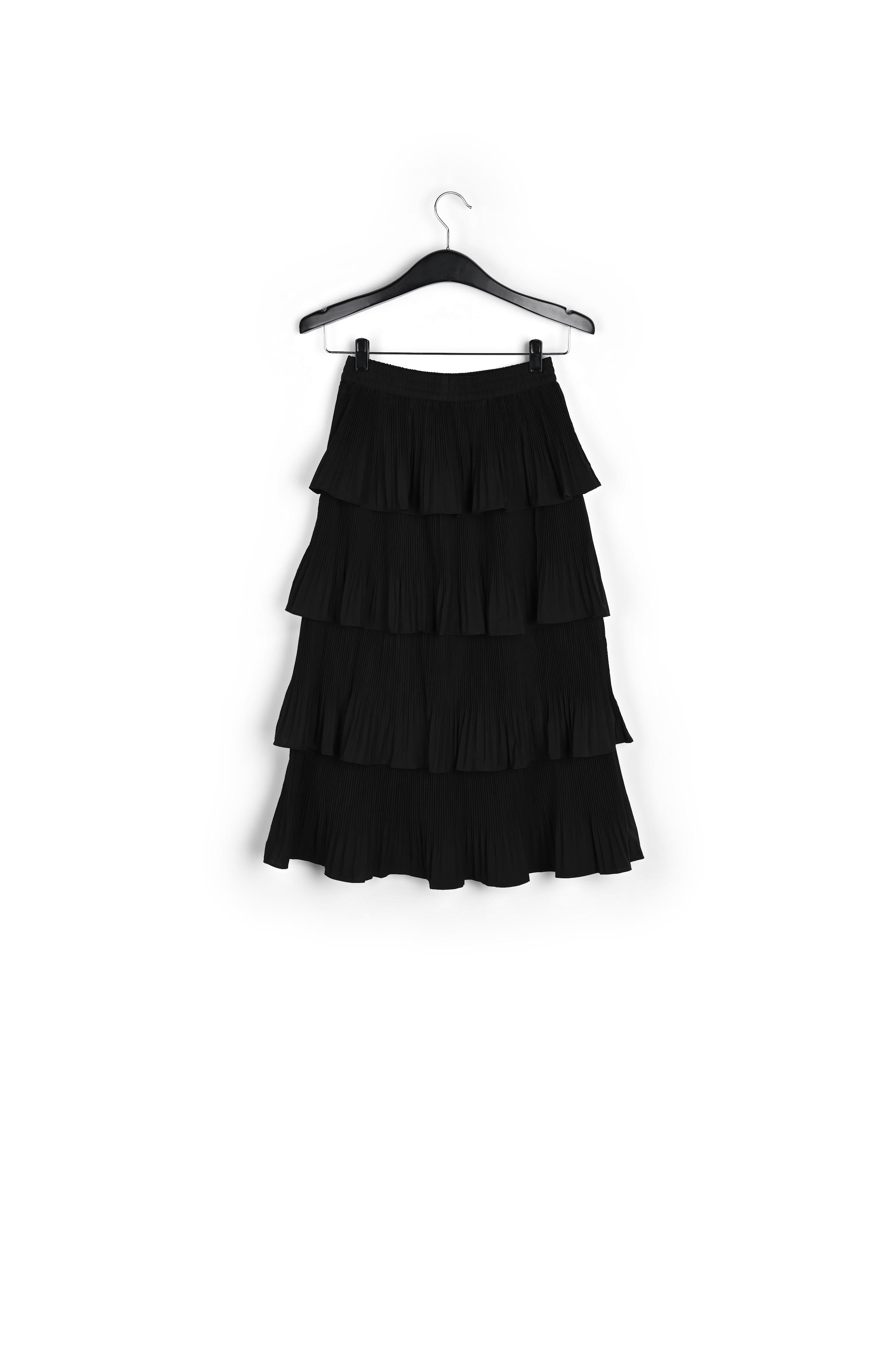 Black tiered midi skirt RE—SSENTIEL | Essentiel second hand