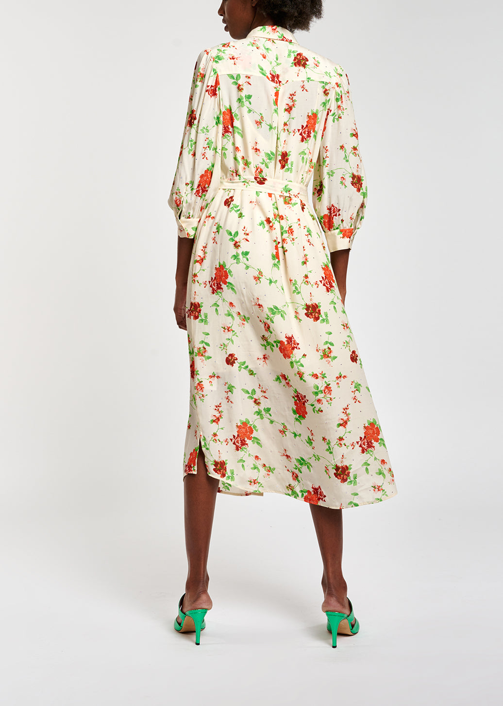 Off-white floral print shirt dress RE—SSENTIEL | Essentiel second hand