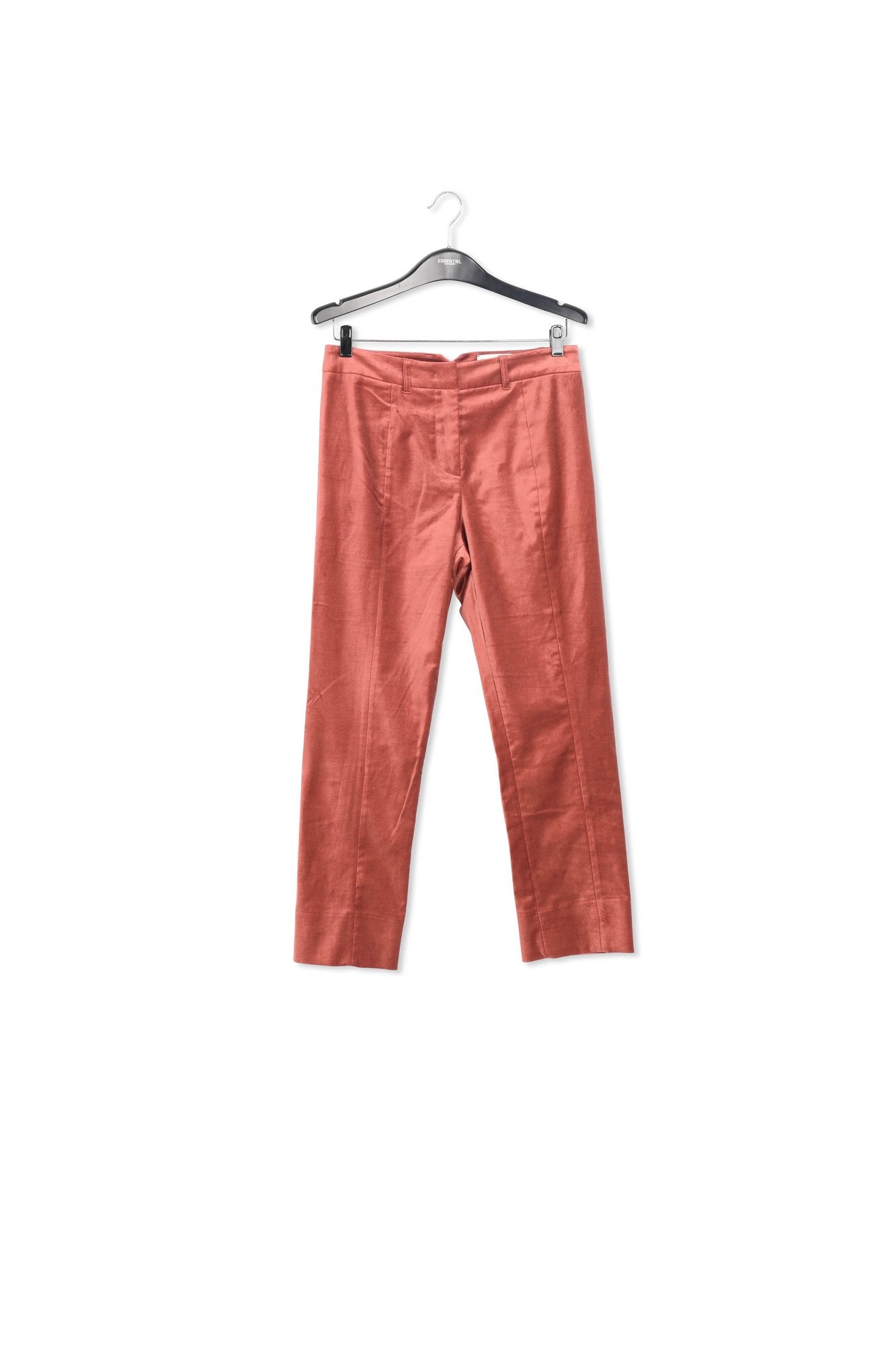 Dark peach tapered-leg velvet pants RE—SSENTIEL | Essentiel second hand