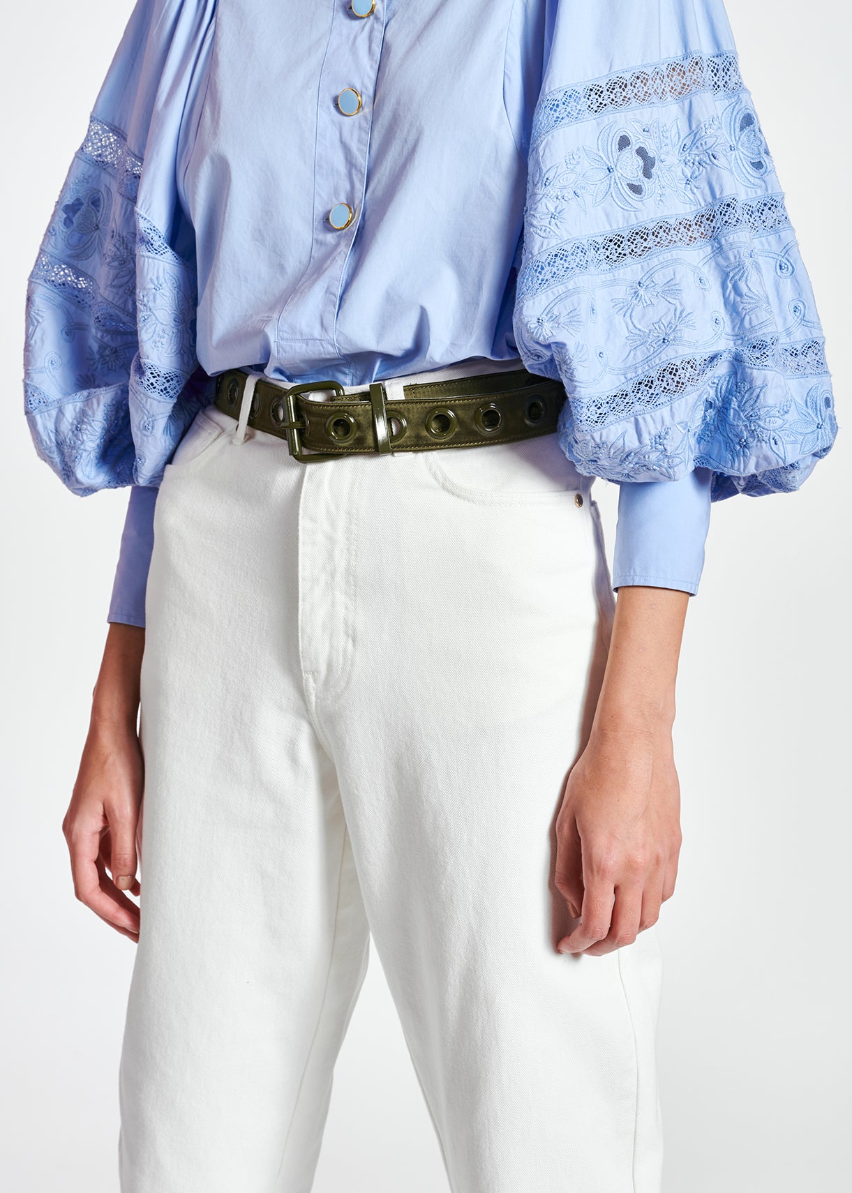 Off-white high-waisted loose-fit jeans RE—SSENTIEL | Essentiel second hand