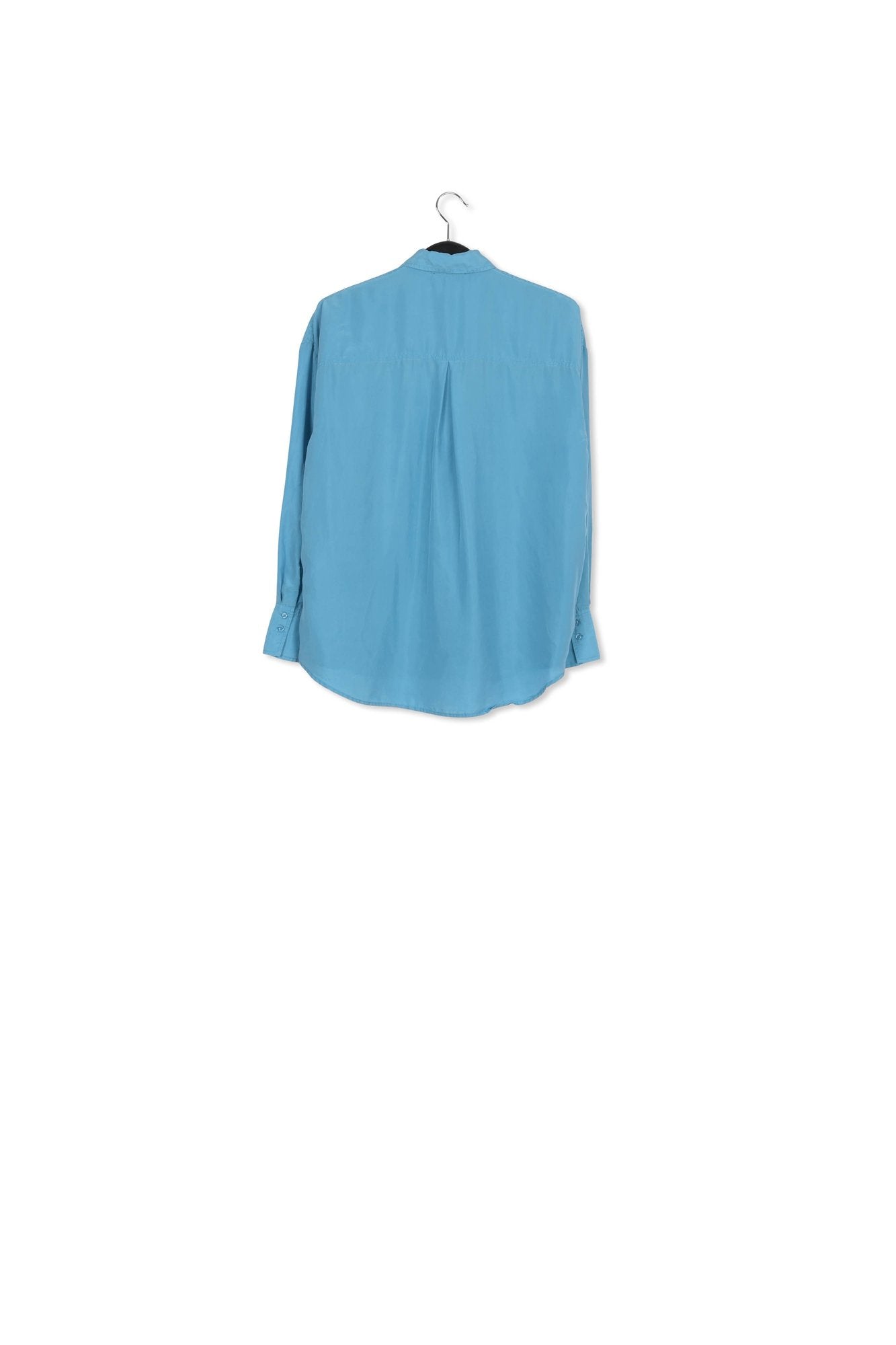 Blue loose-fit silk shirt RE—SSENTIEL | Essentiel second hand