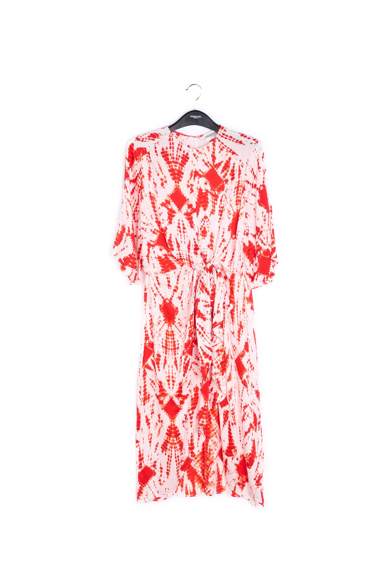 Off-white and green tie-dyed silk midi dress RE—SSENTIEL | Essentiel second hand
