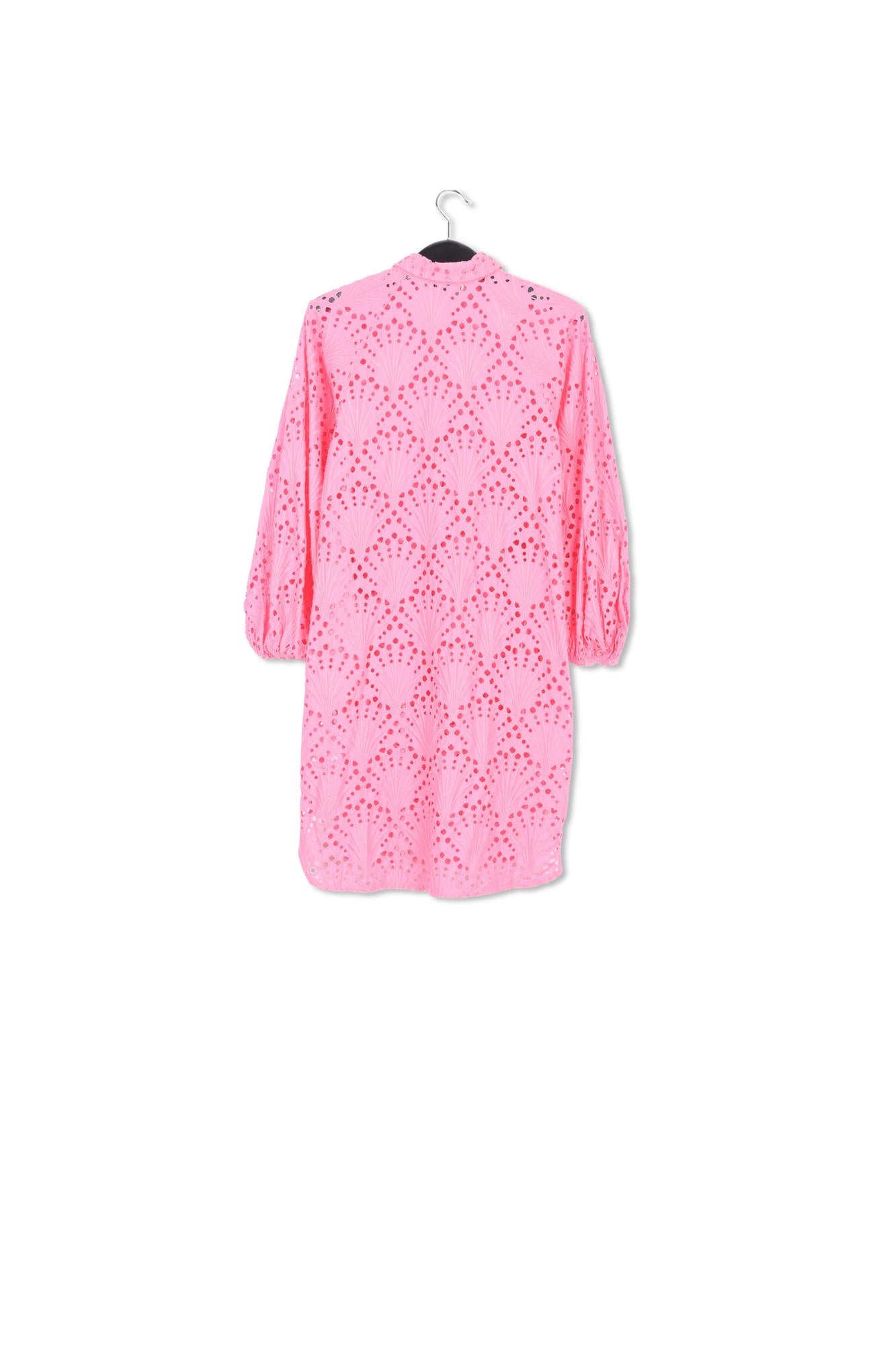 Pink broderie anglaise cotton knee-length dress RE—SSENTIEL | Essentiel second hand