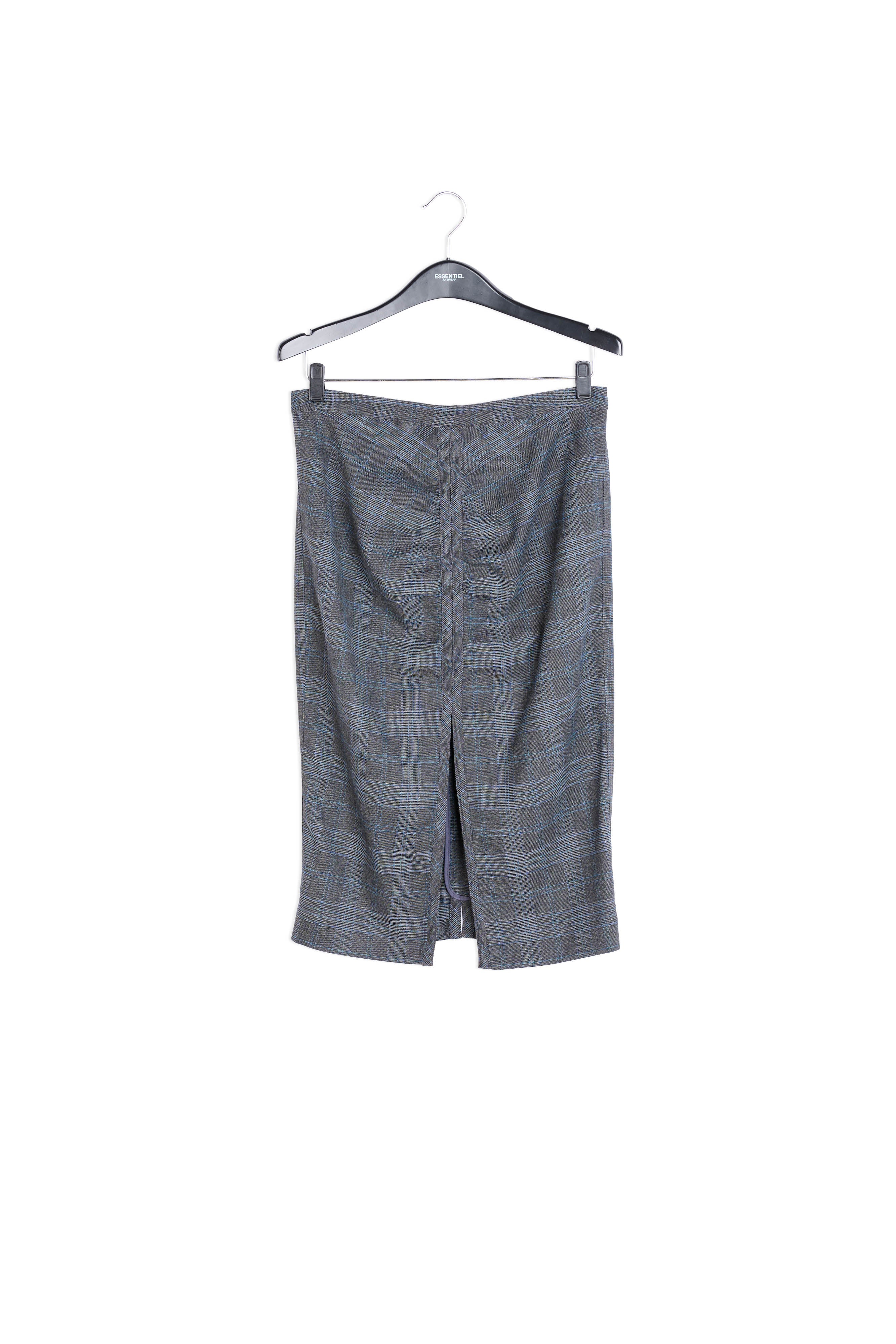 Grijze geruite kokerrok RE—SSENTIEL | Essentiel second hand