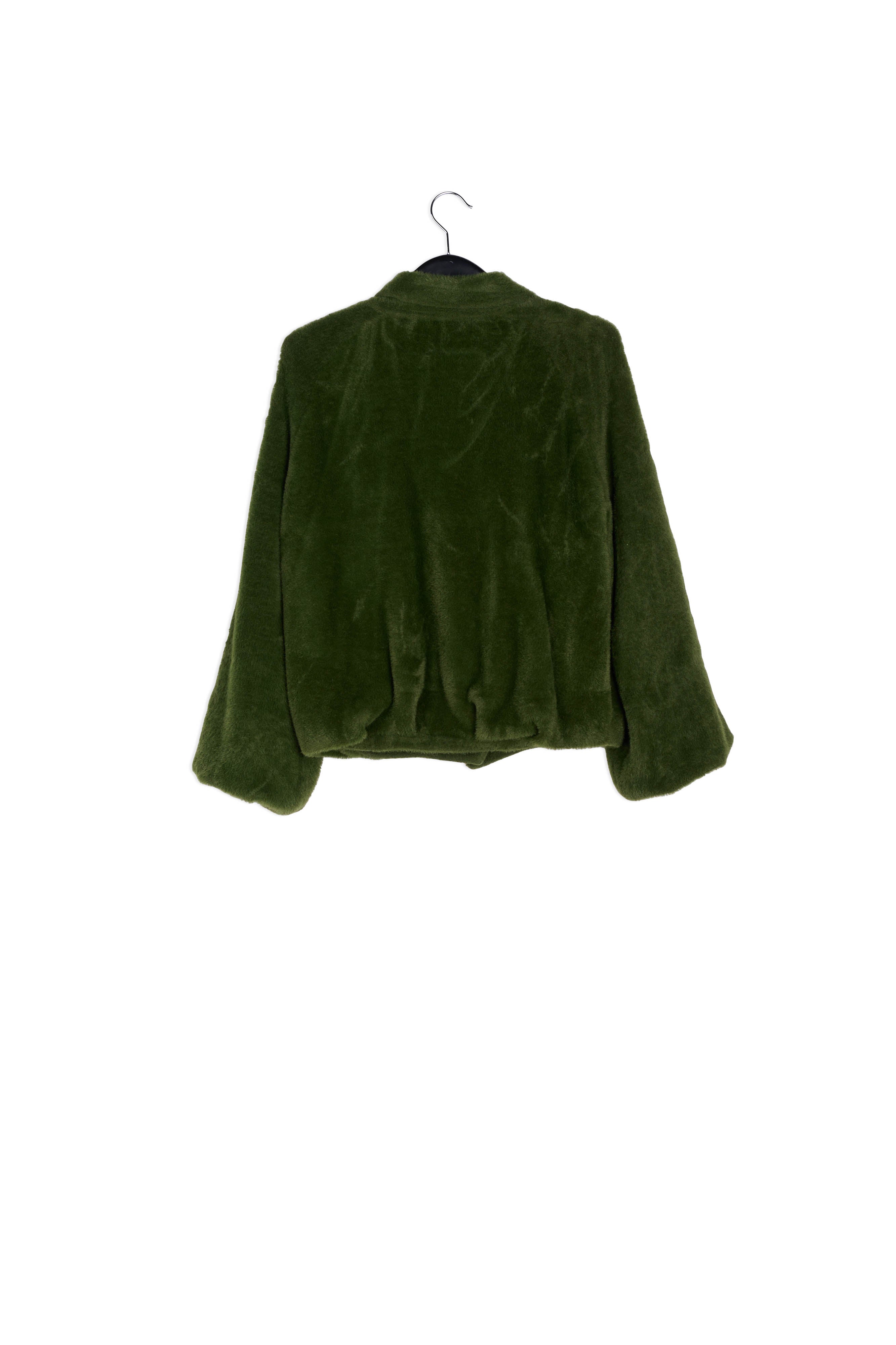 Pine green knitted short jacket RE—SSENTIEL | Essentiel second hand