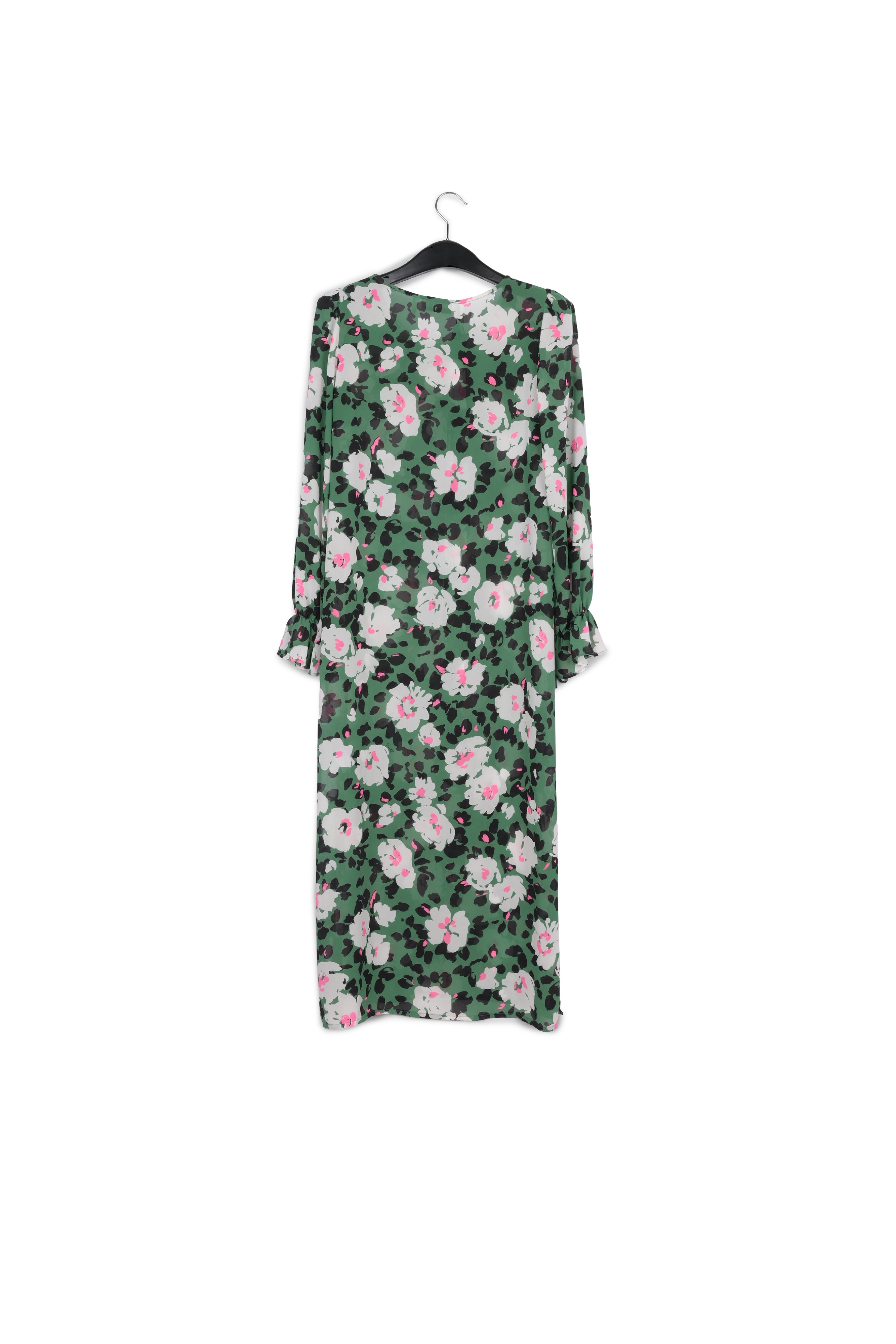 Robe midi verte à fleurs avec ceinture RE—SSENTIEL | Essentiel second hand