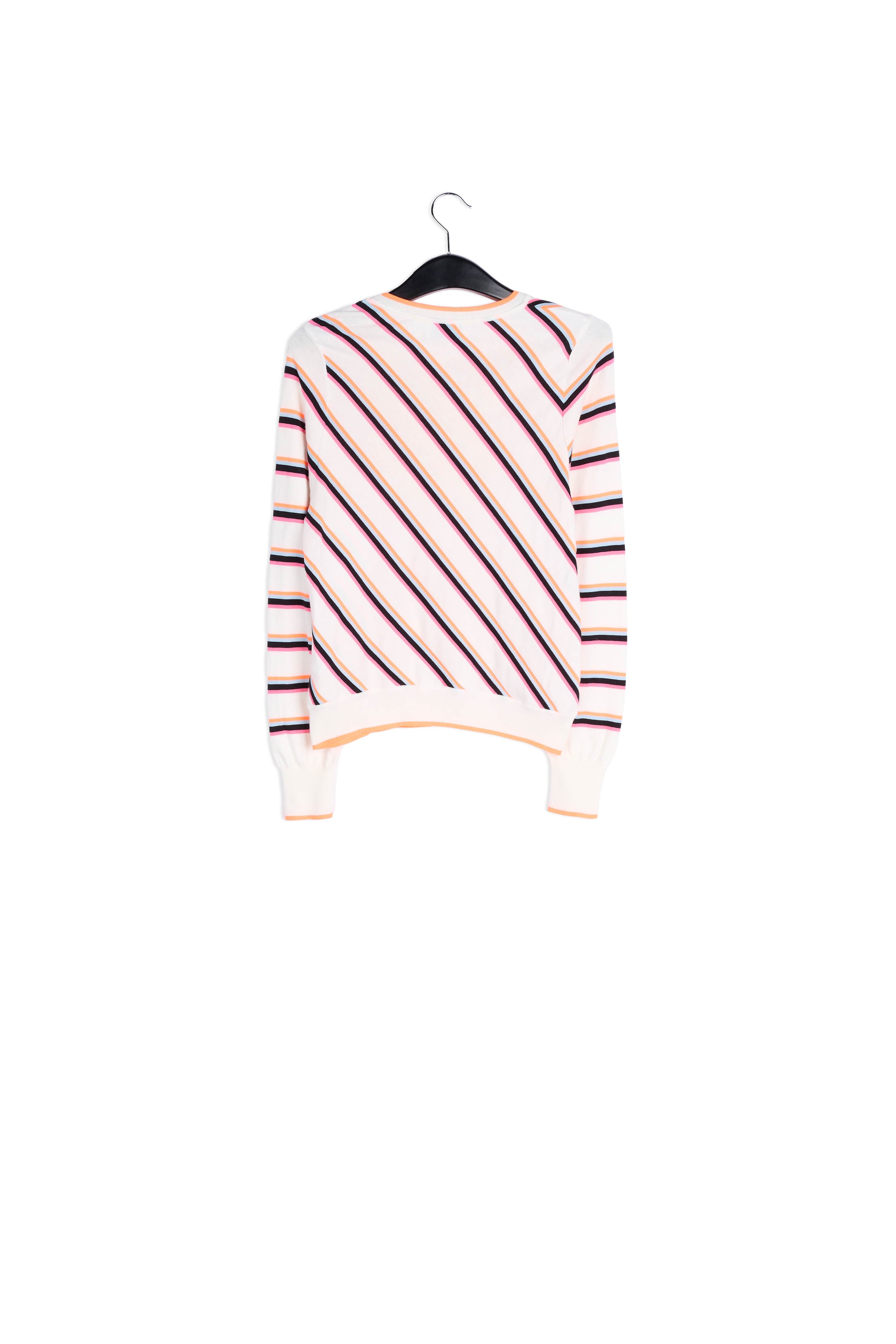 Off-white sweater with neon stripes RE—SSENTIEL | Essentiel second hand