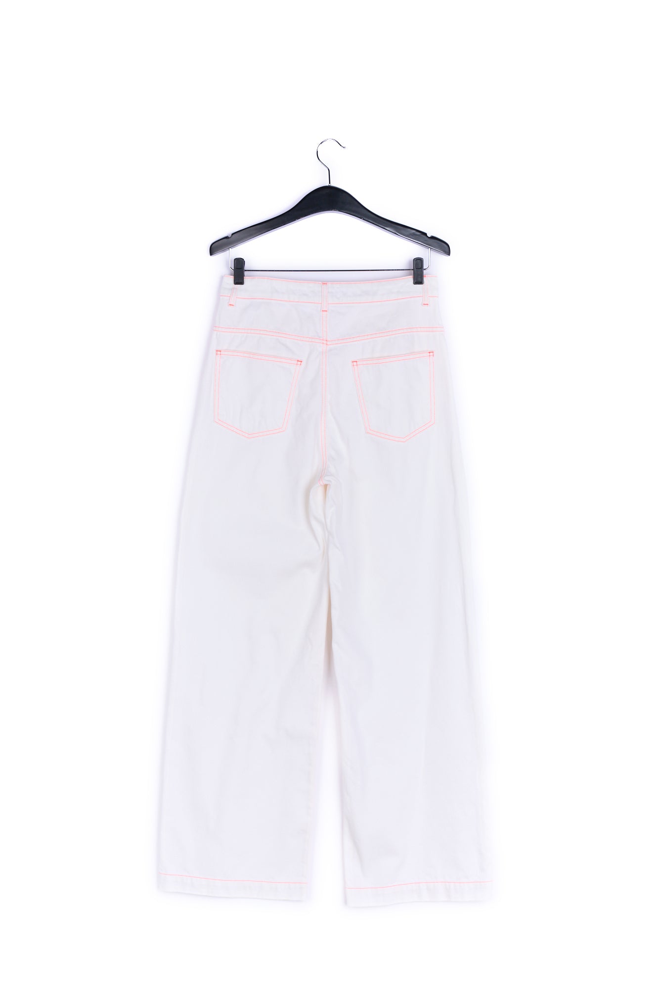 Off-white cotton high-rise wide-leg jeans RE—SSENTIEL | Essentiel second hand