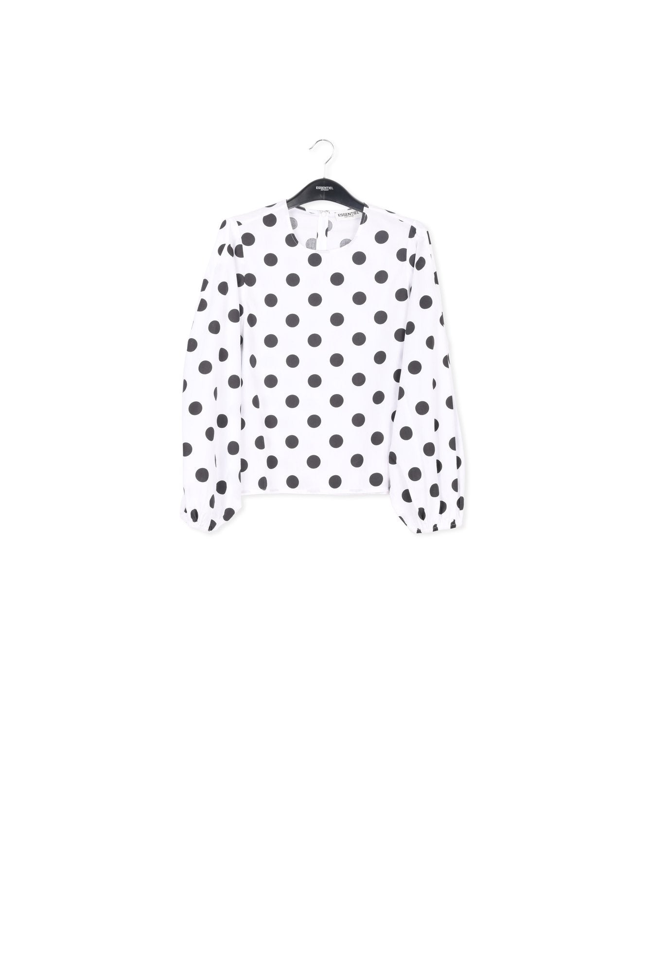 Top à pois noir et blanc à manches bouffantes RE—SSENTIEL | Essentiel second hand
