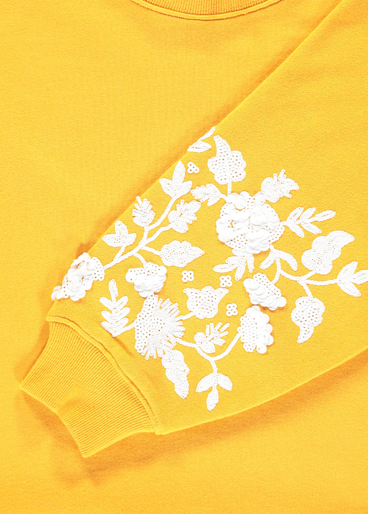 Yellow sweatshirt with white floral embroidery RE—SSENTIEL | Essentiel second hand