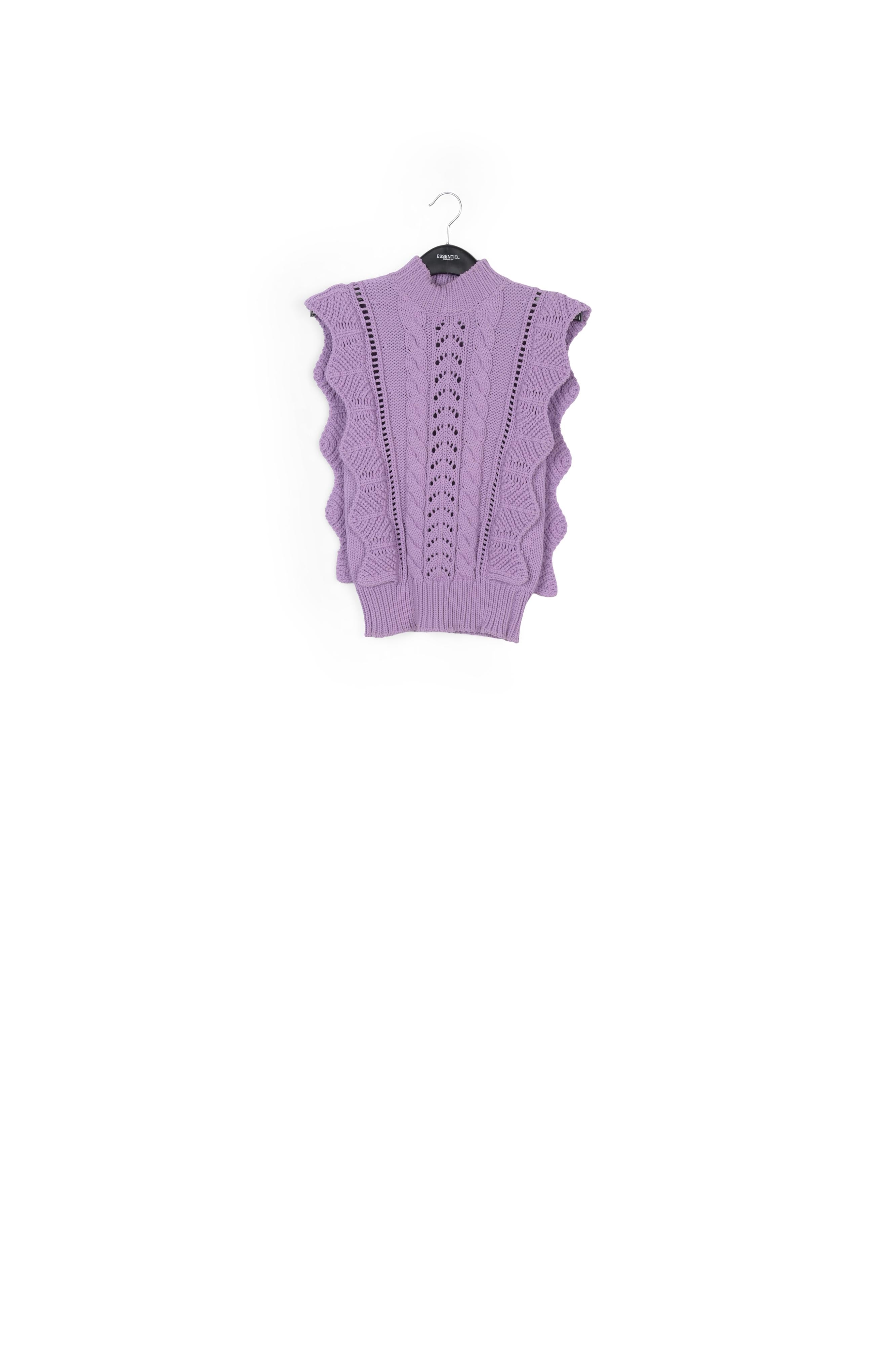 Lilac sleeveless ruffle sweater RE—SSENTIEL | Essentiel second hand