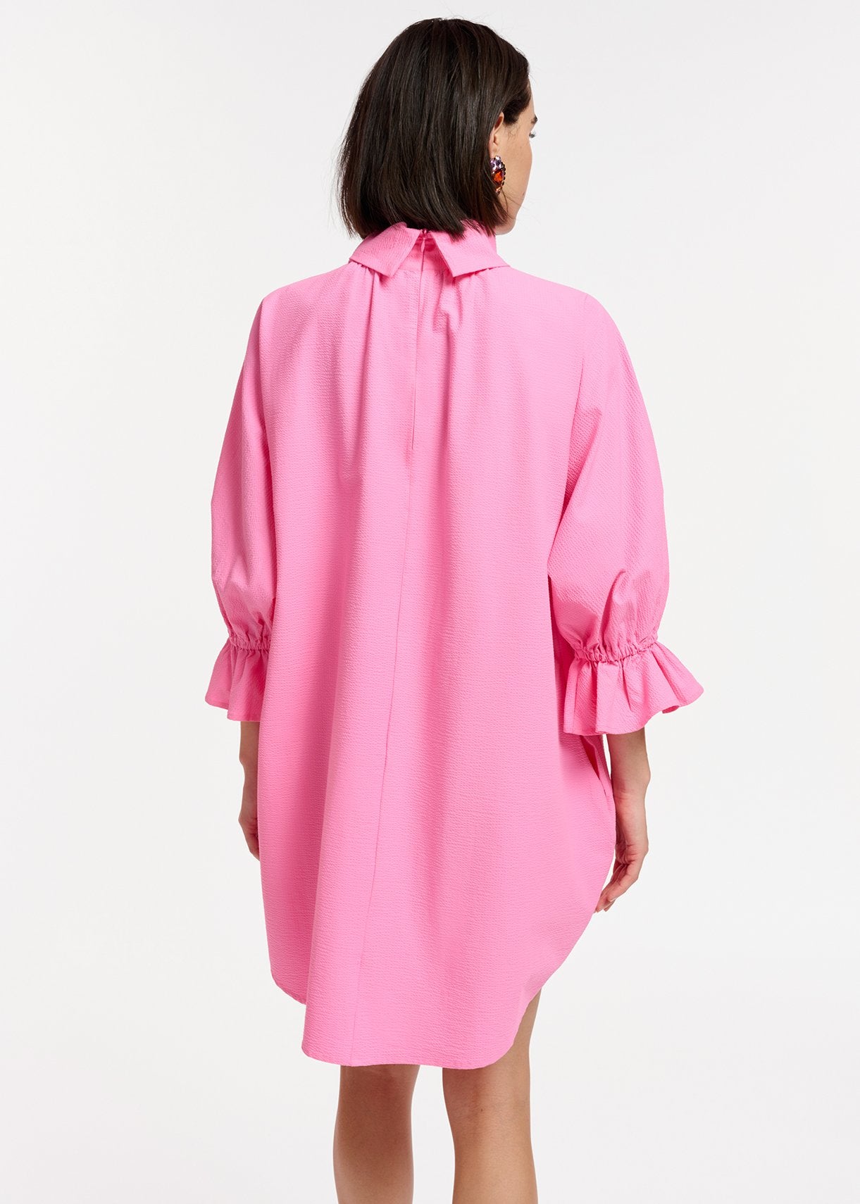 Pink mini dress with stand-up collar RE—SSENTIEL | Essentiel second hand