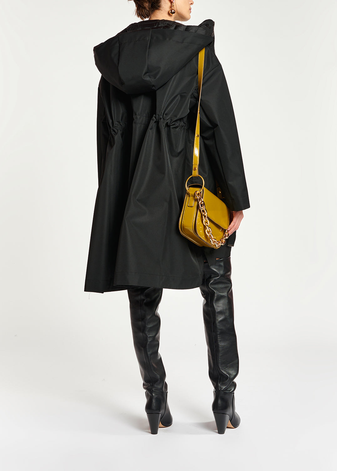 Black oversized hooded raincoat RE—SSENTIEL | Essentiel second hand