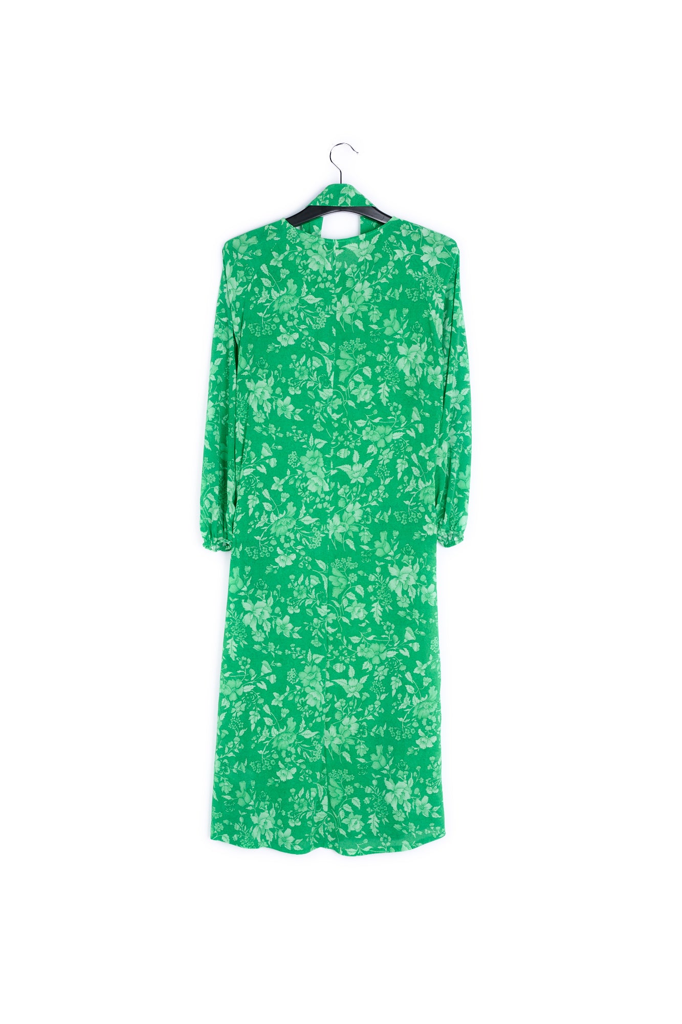 Groene zijden hemdjurk met print RE—SSENTIEL | Essentiel second hand