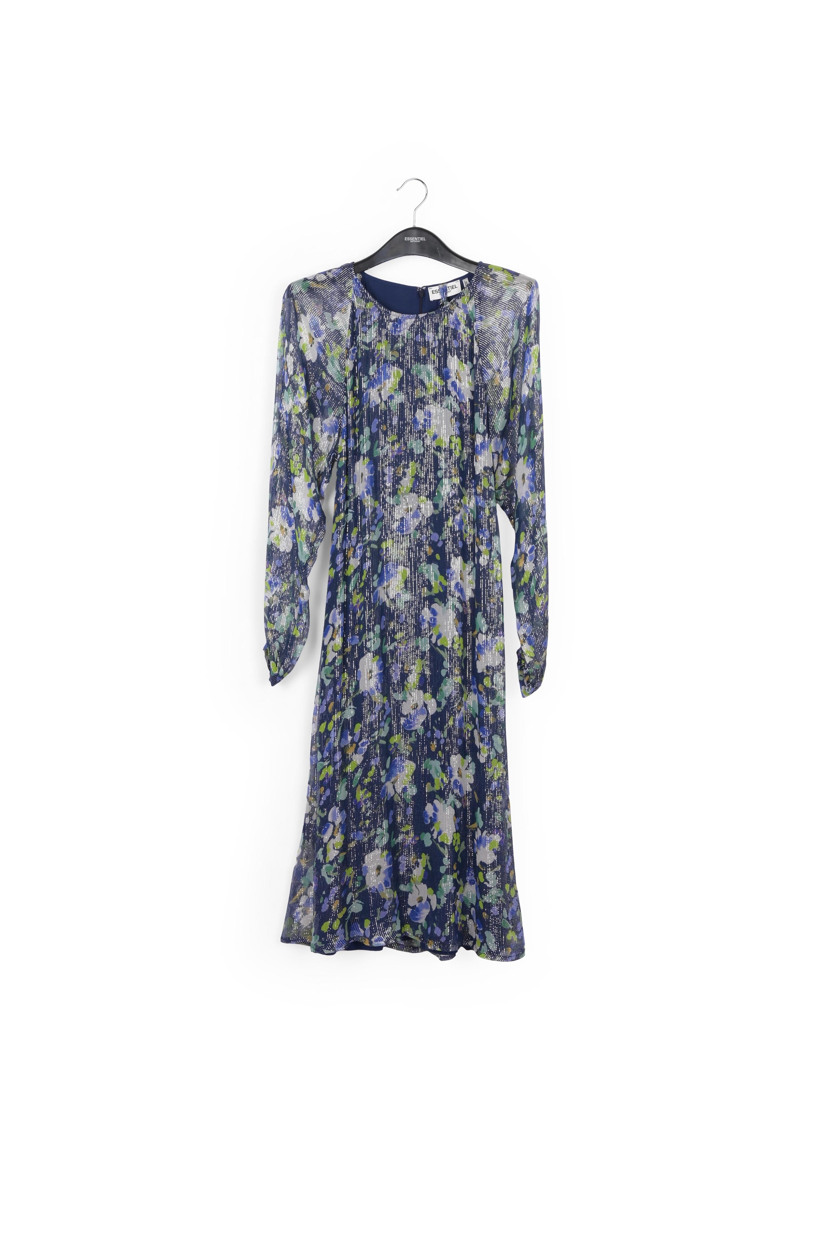 Robe midi vert menthe à fleurs avec ceinture RE—SSENTIEL | Essentiel second hand