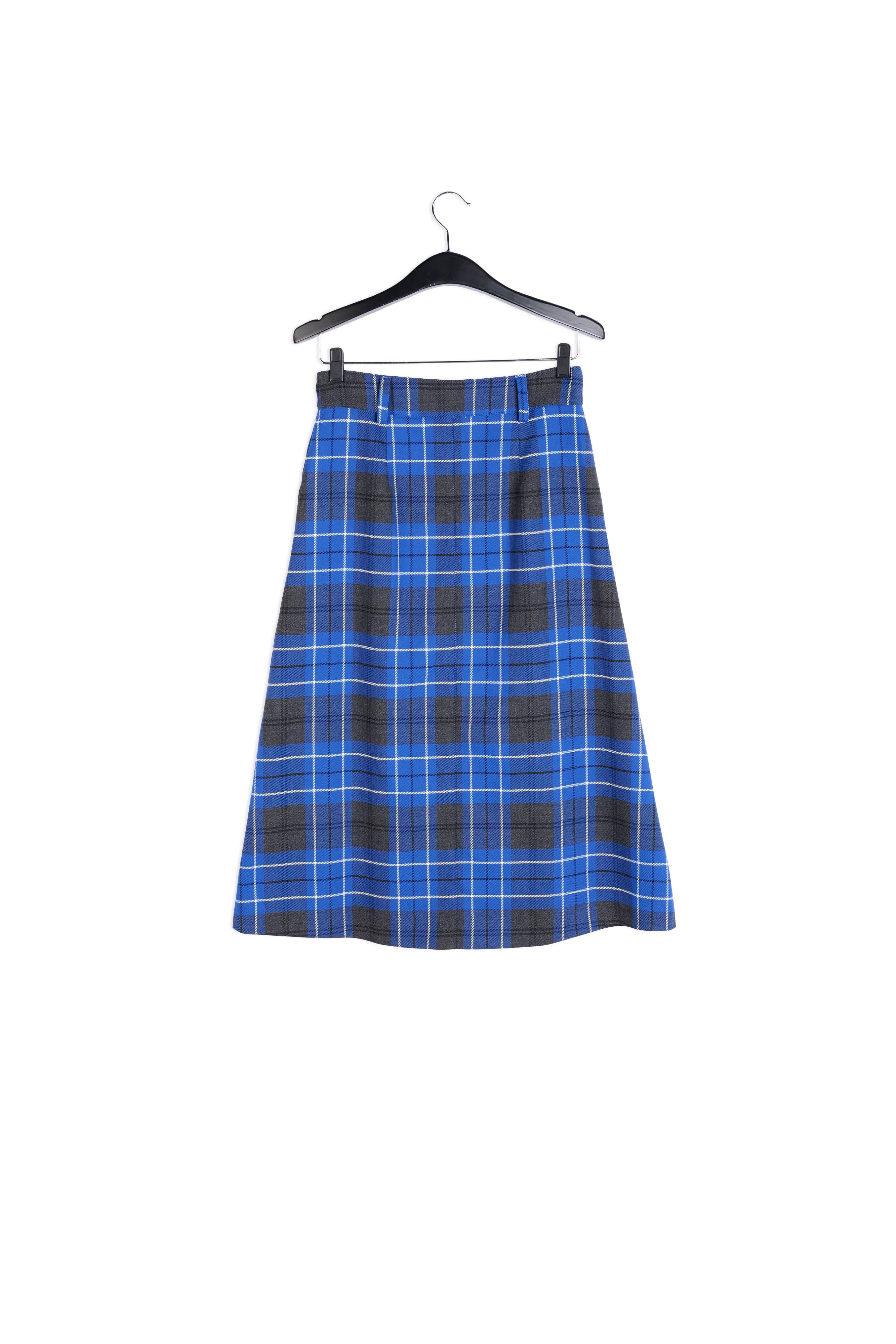 Blue and black check midi skirt RE—SSENTIEL | Essentiel second hand