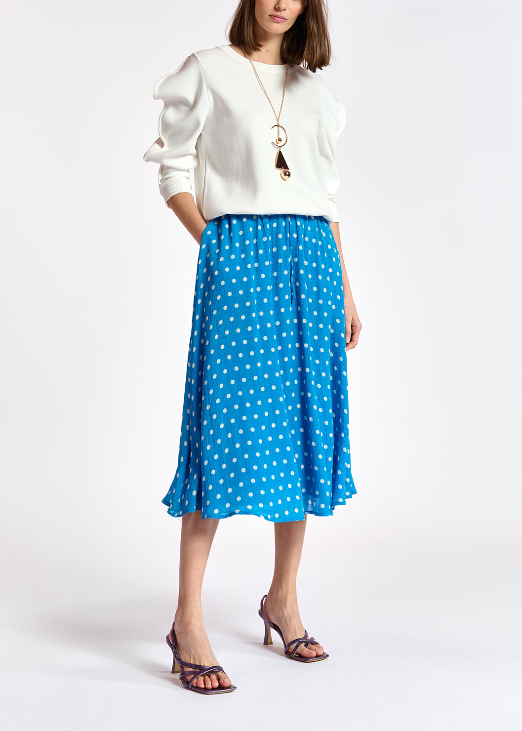 Pull blanc à manches bouffantes RE—SSENTIEL | Essentiel second hand