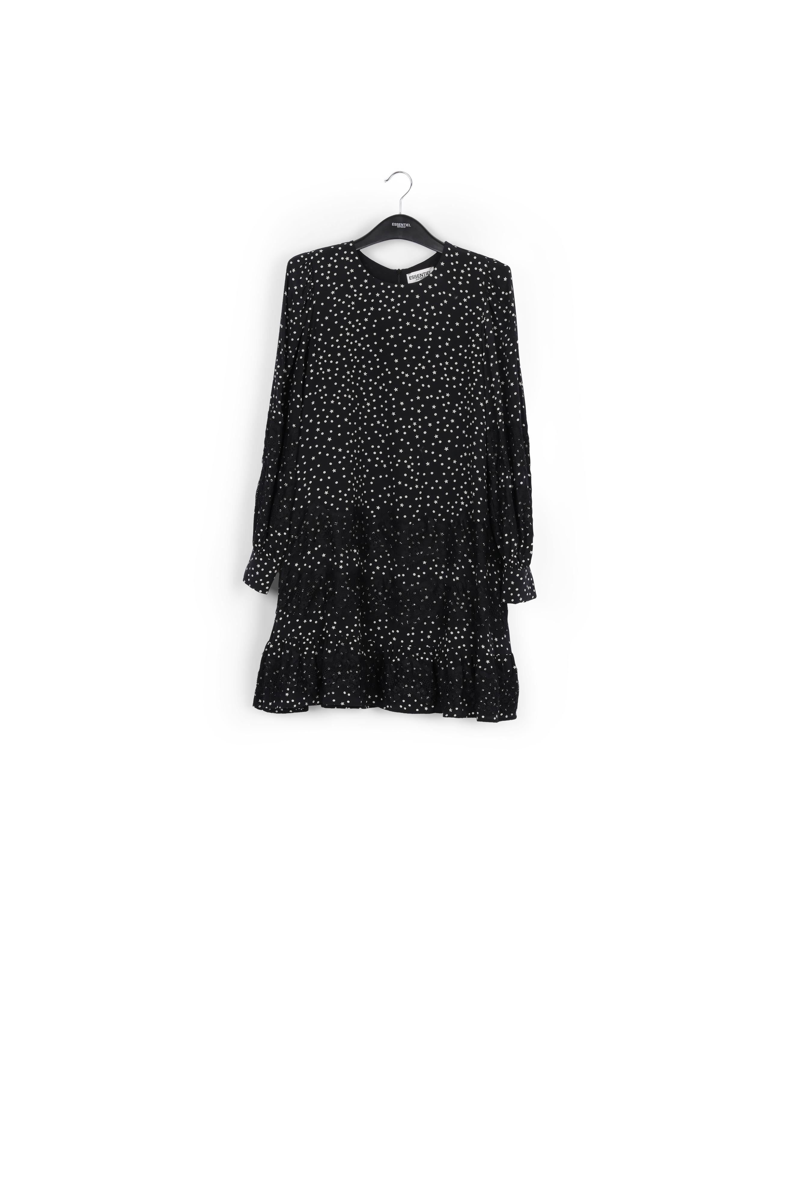 Black lace-trimmed mini dress RE—SSENTIEL | Essentiel second hand