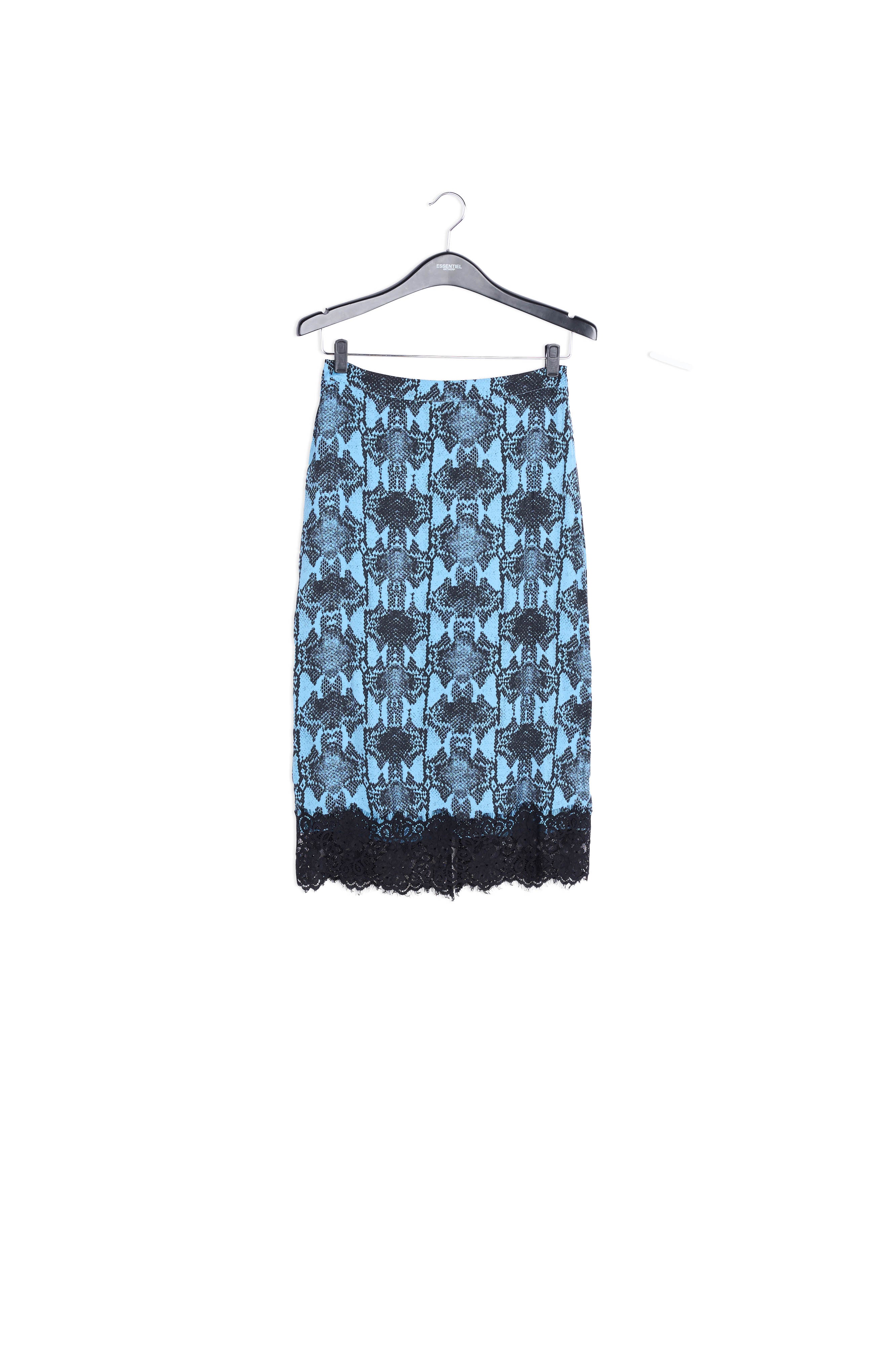 Jupe crayon bleue à imprimé serpent RE—SSENTIEL | Essentiel second hand