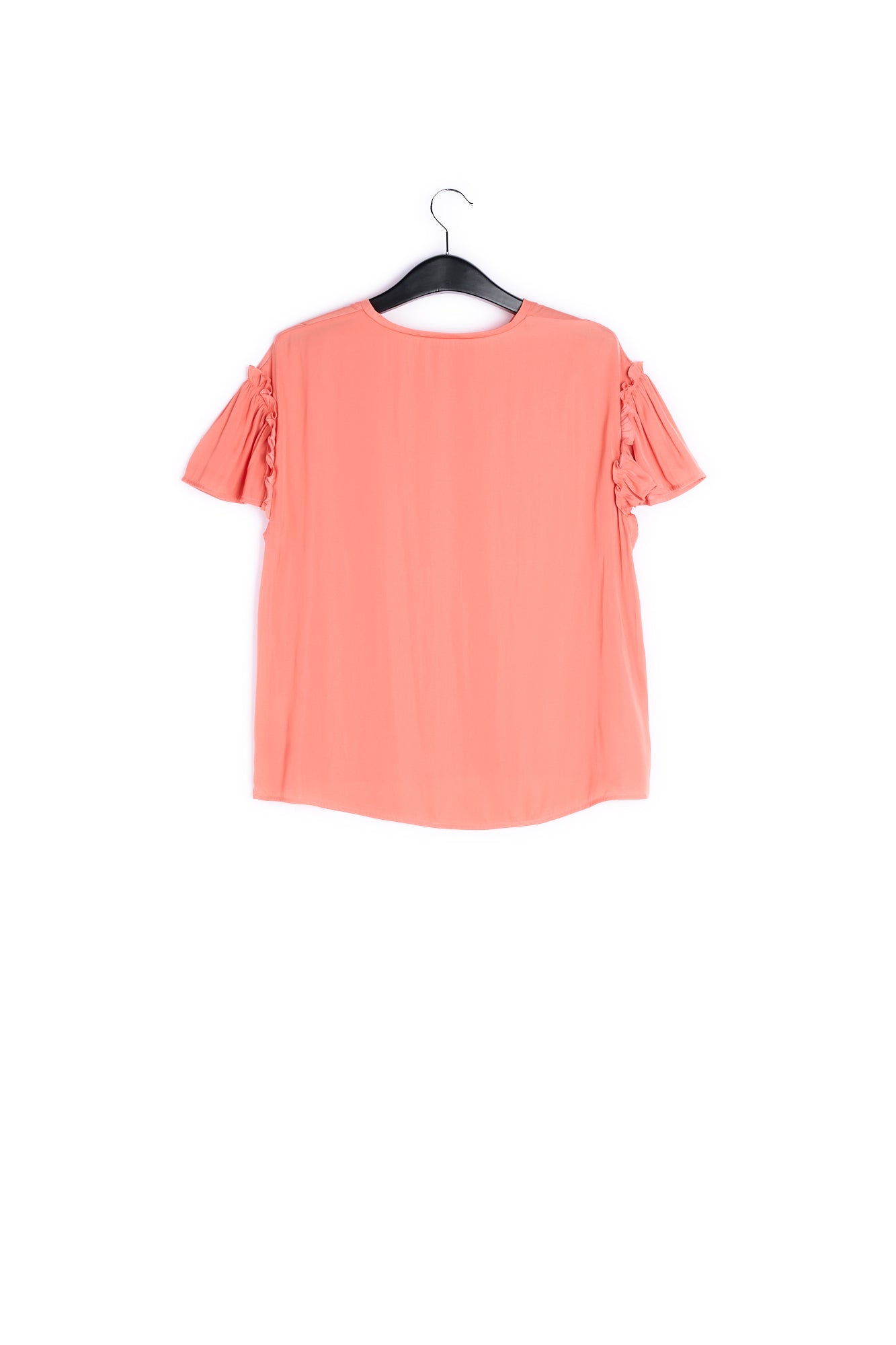 Yellow ruffled short-sleeve top RE—SSENTIEL | Essentiel second hand