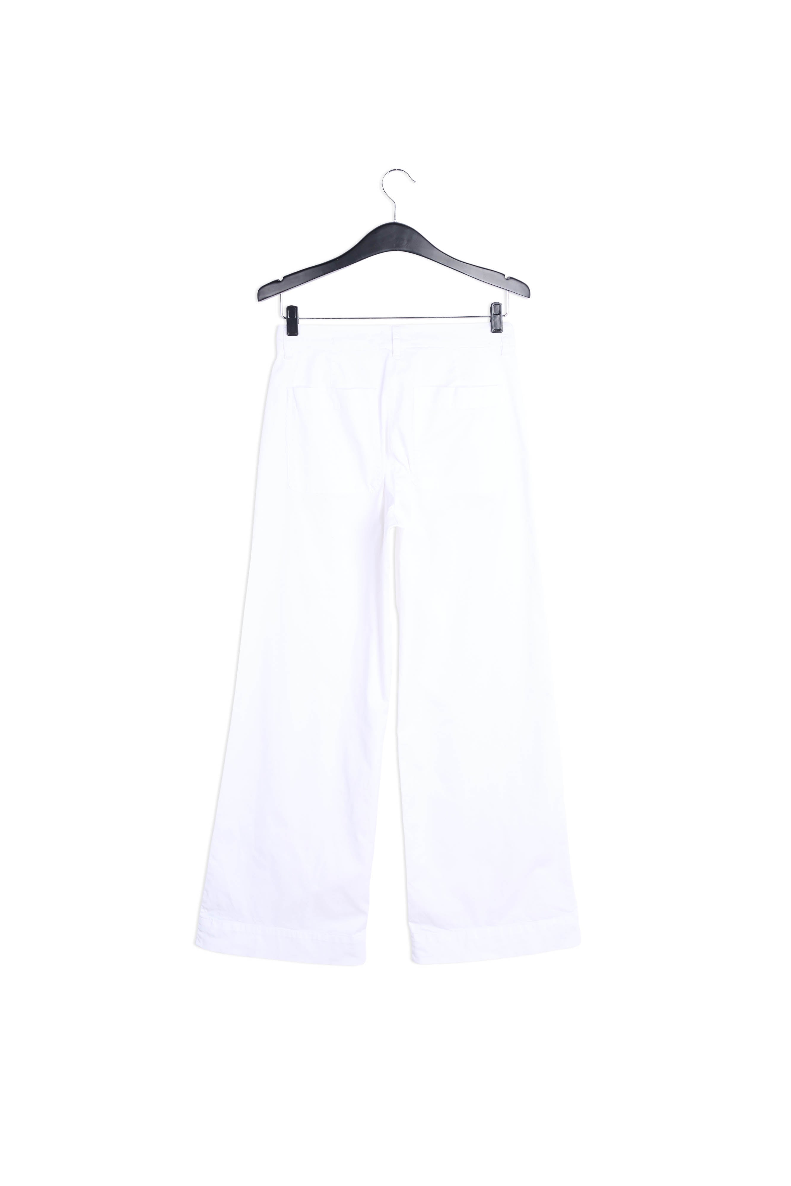 White wide leg cotton blend trousers RE—SSENTIEL | Essentiel second hand