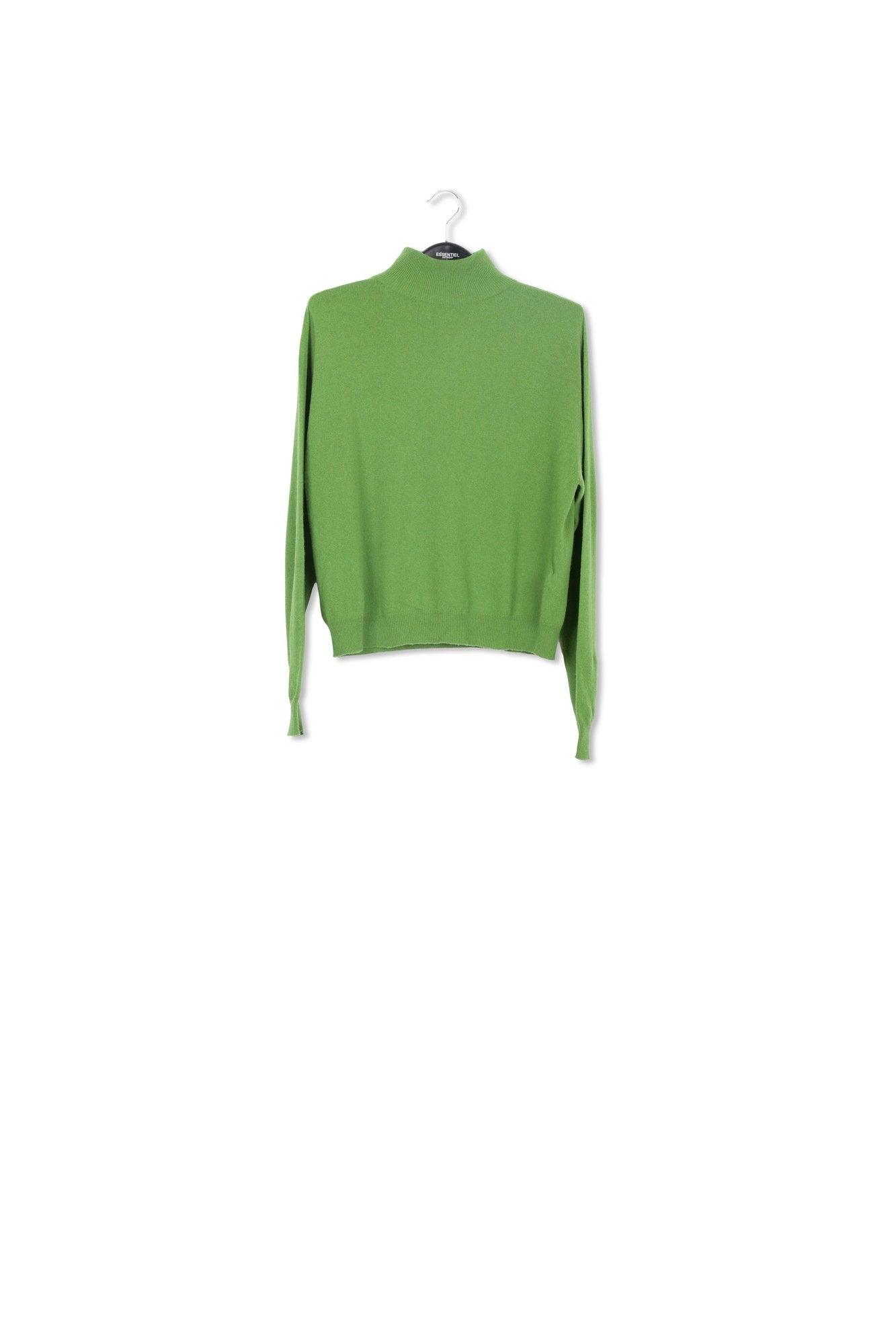 Pull à  col roulé vert en mélange de mérinos RE—SSENTIEL | Essentiel second hand
