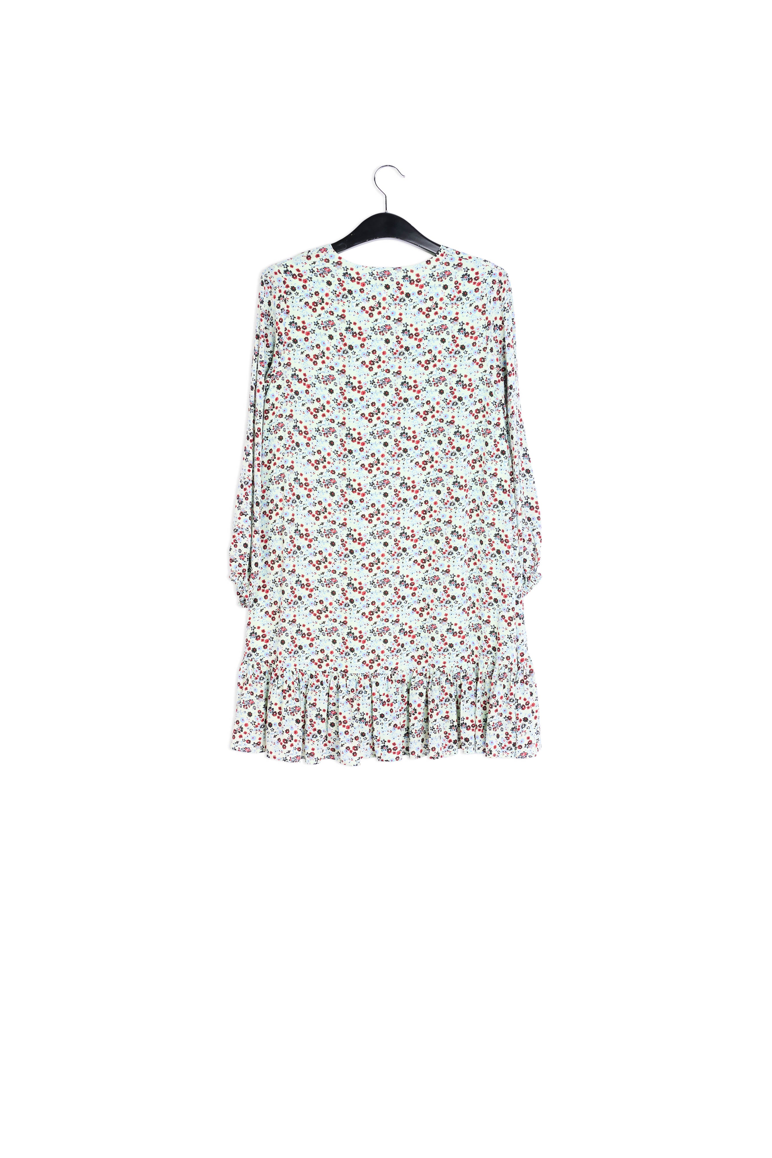 Mint green floral-print wrap mini dress RE—SSENTIEL | Essentiel second hand