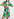 Green, lilac and orange watercolor-print midi dress Faume - seconde main
