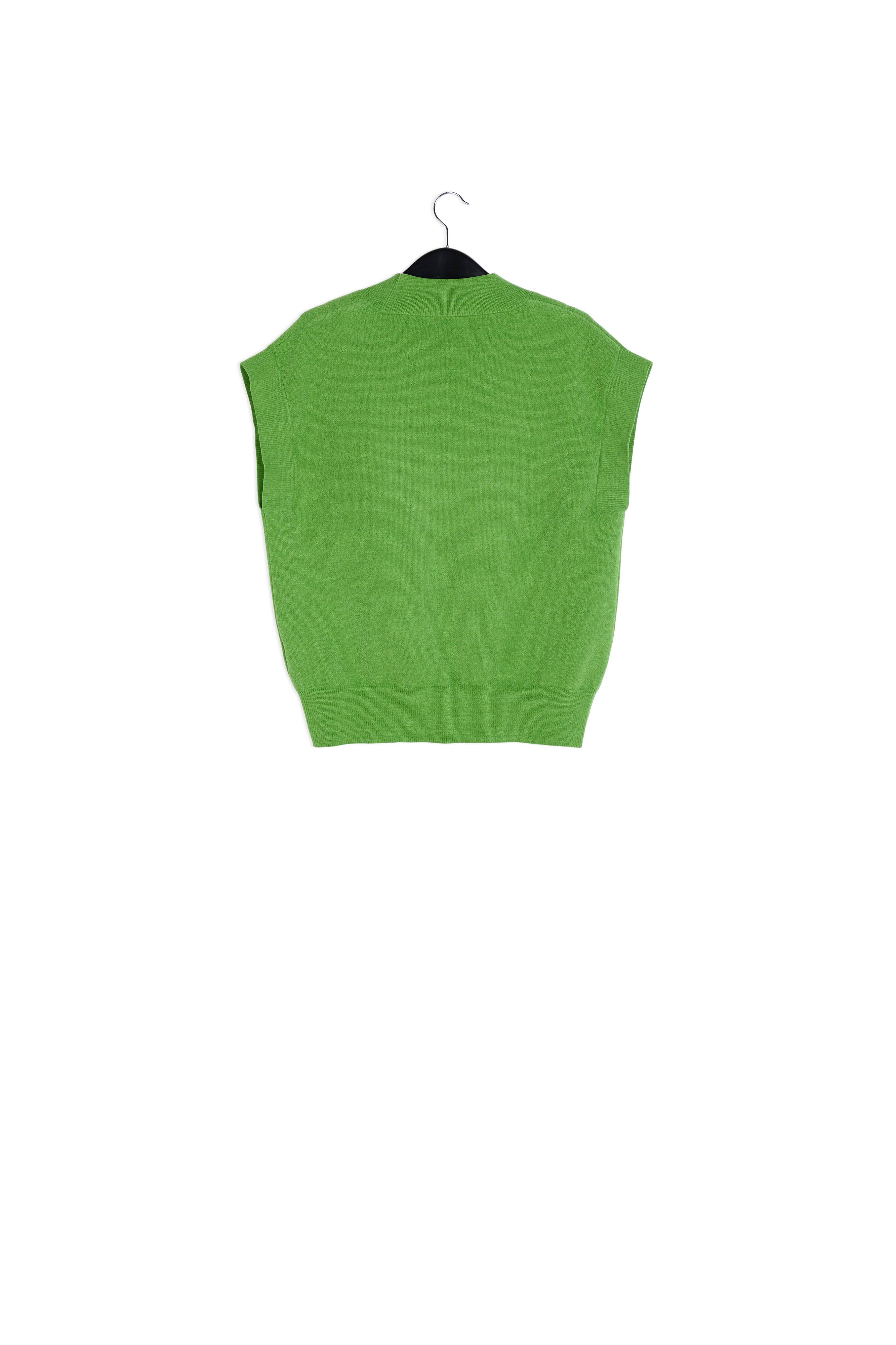Green sleeveless knitted vest RE—SSENTIEL | Essentiel second hand
