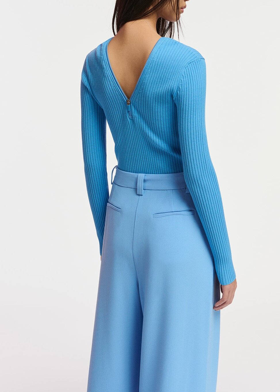 Pull en côtes bleu avec zips RE—SSENTIEL | Essentiel second hand