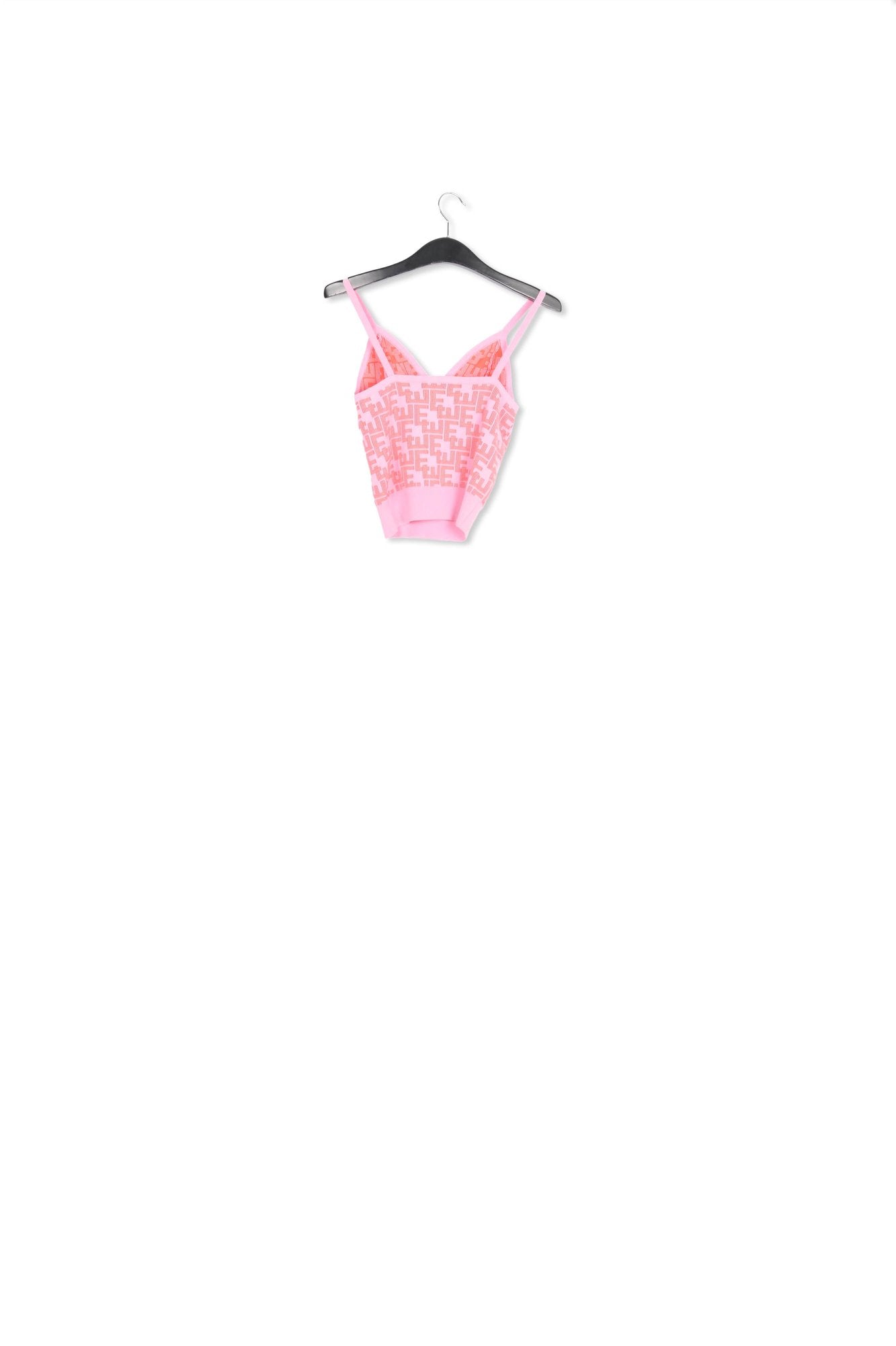 Roze en rode top in jacquard RE—SSENTIEL | Essentiel second hand