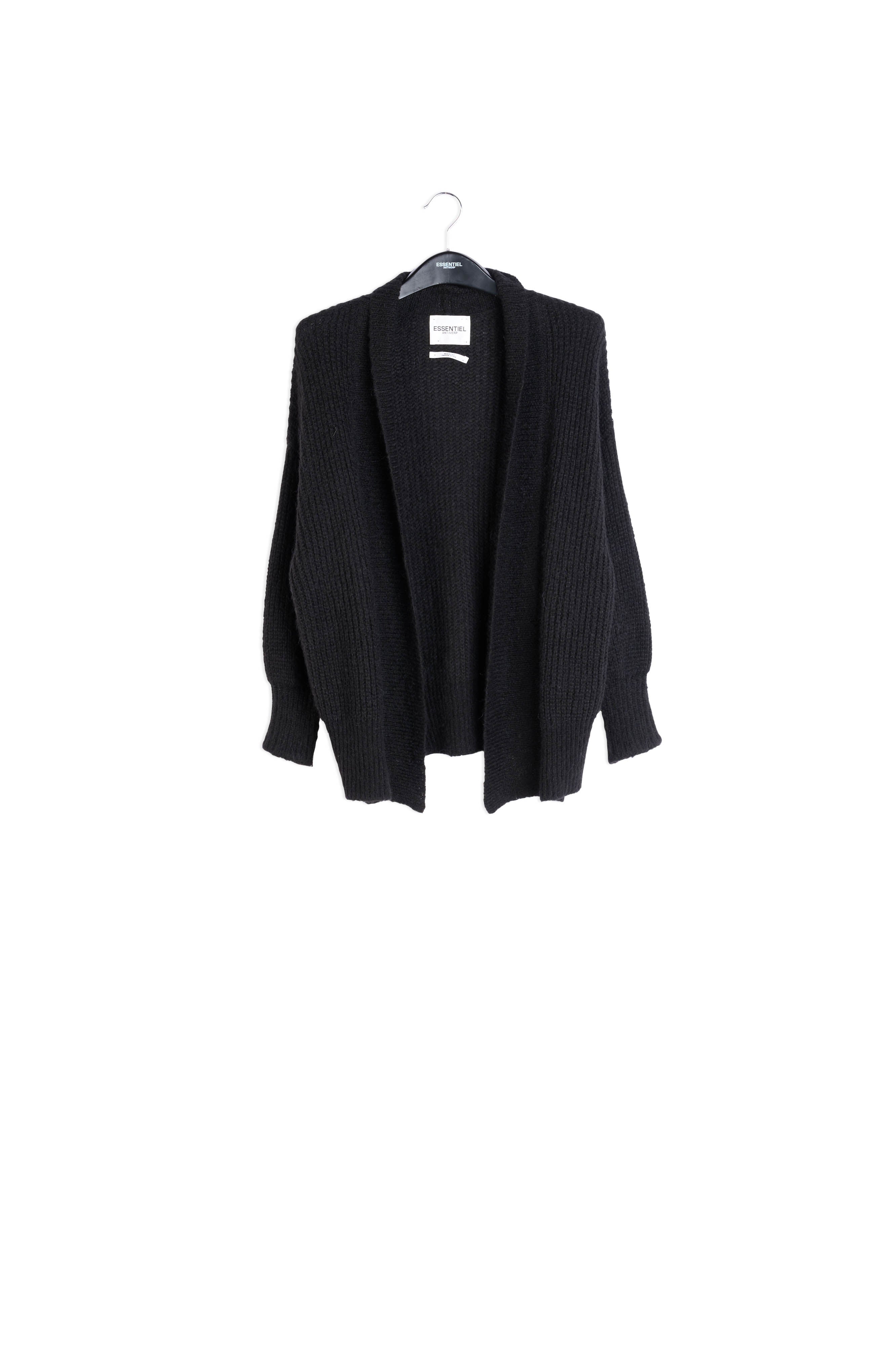 Black shawl collar cardigan RE—SSENTIEL | Essentiel second hand