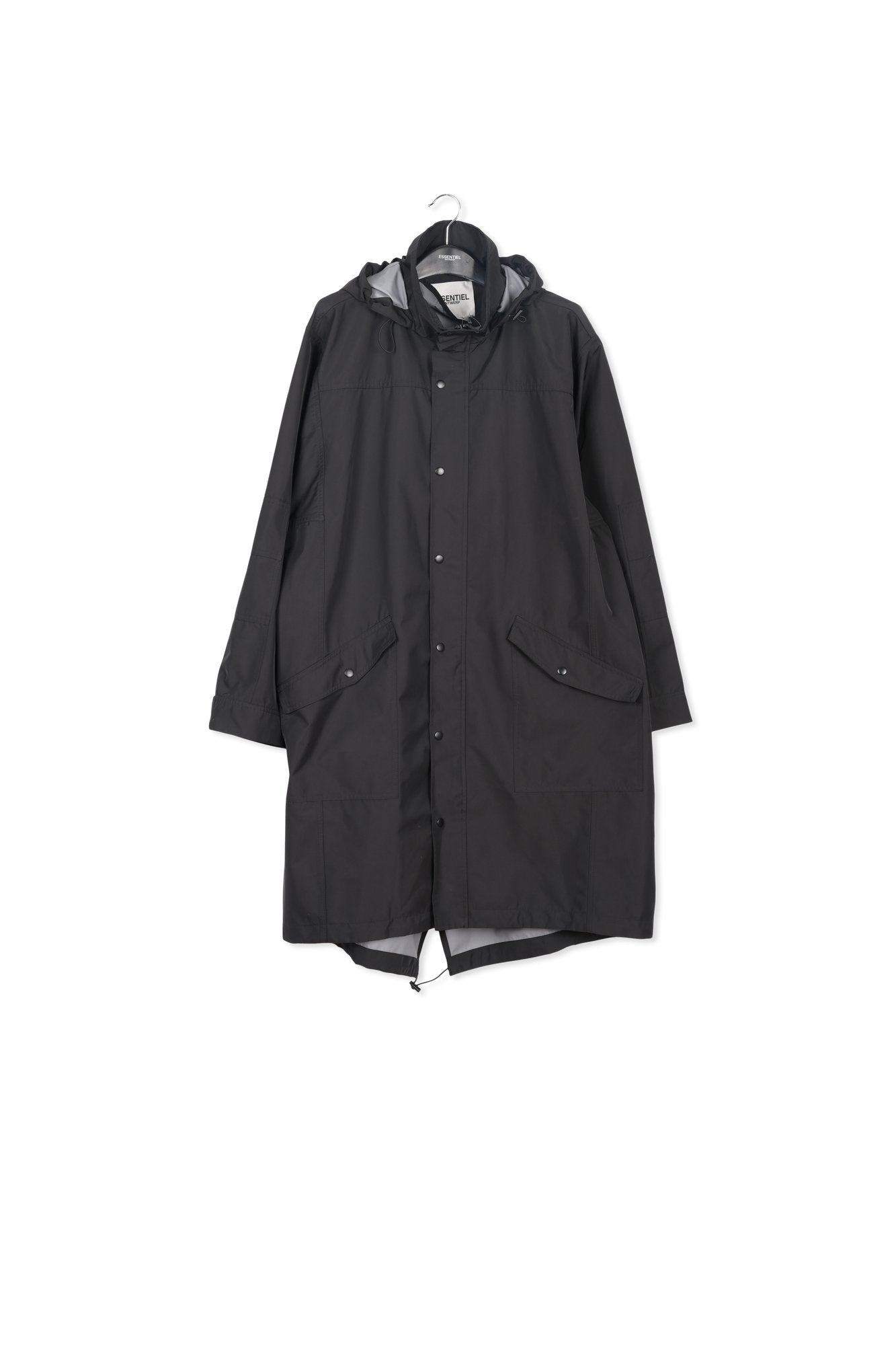 Black hooded raincoat RE—SSENTIEL | Essentiel second hand