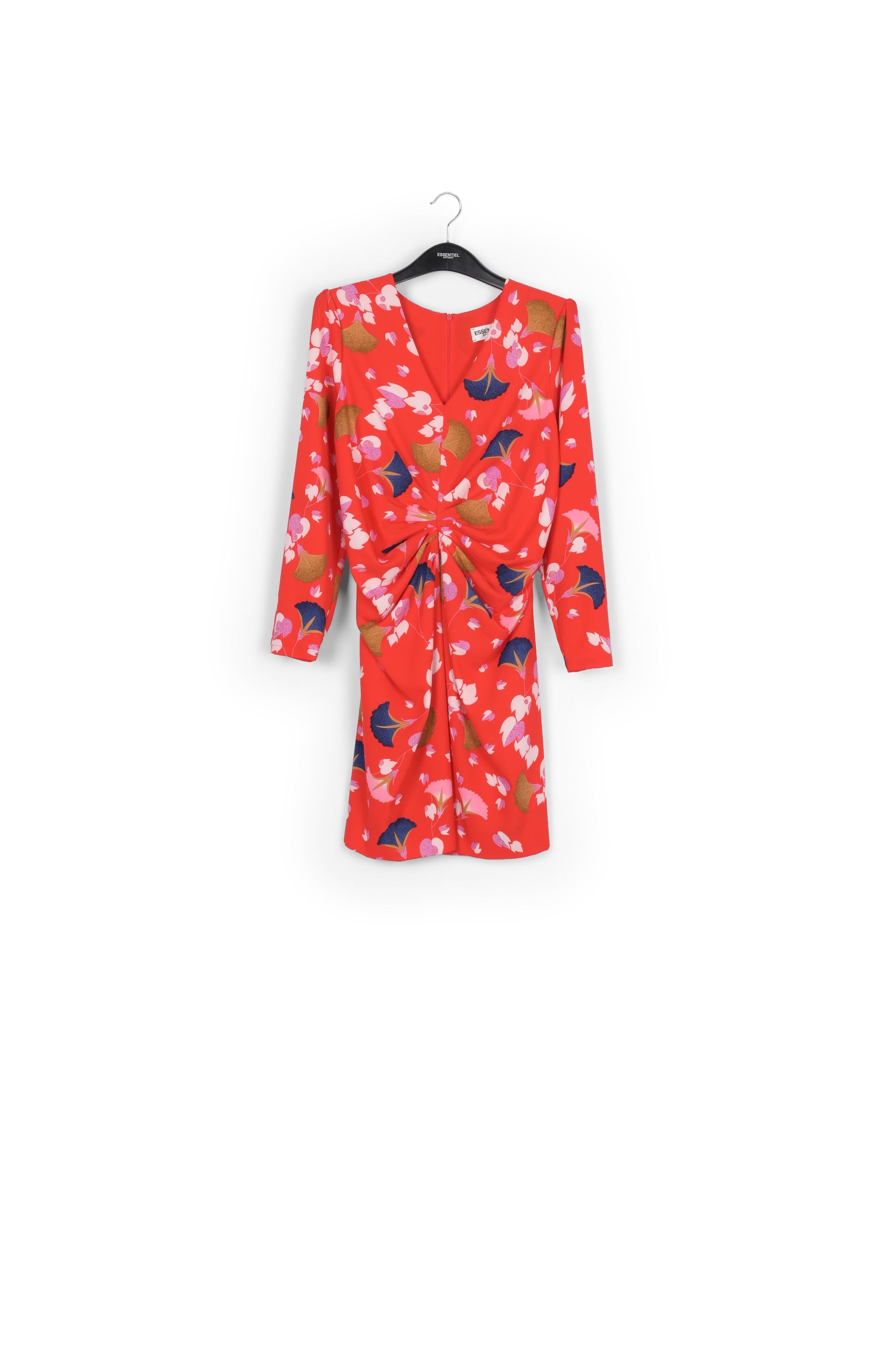 Red mini dress with flower print RE—SSENTIEL | Essentiel second hand