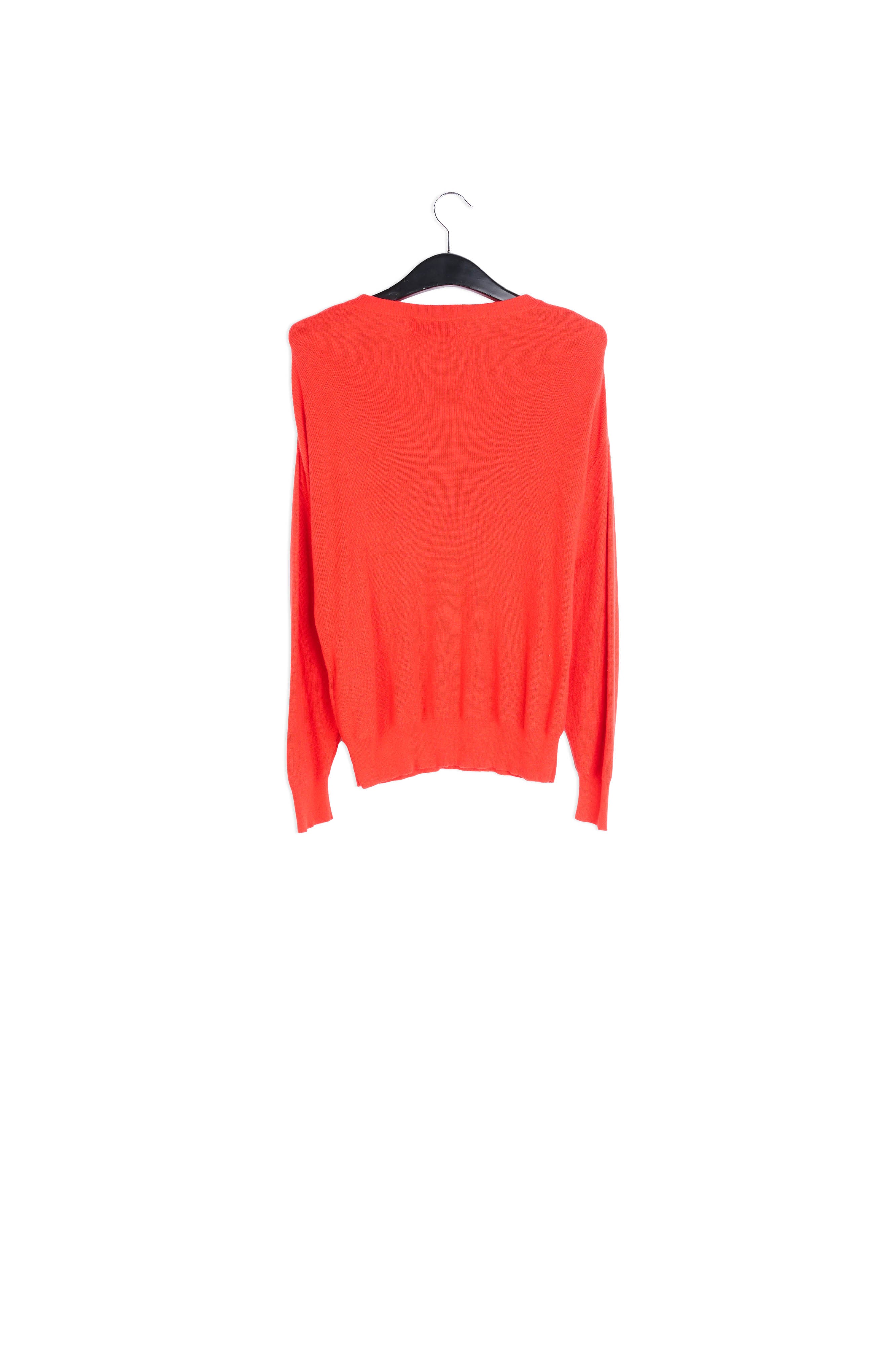 Rode geribbelde trui met V-hals RE—SSENTIEL | Essentiel second hand