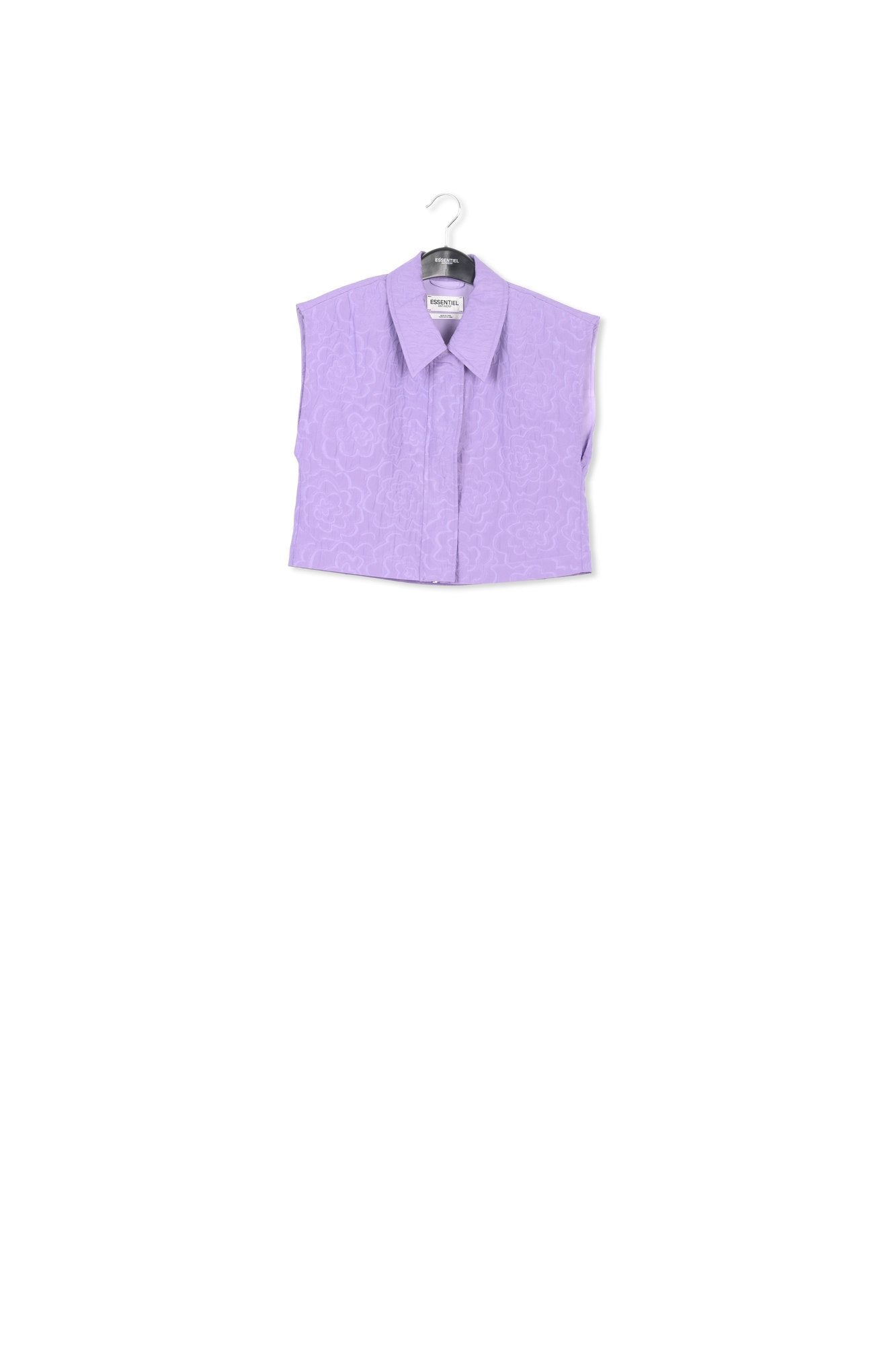Courte chemise en jacquard fleuri lilas RE—SSENTIEL | Essentiel second hand
