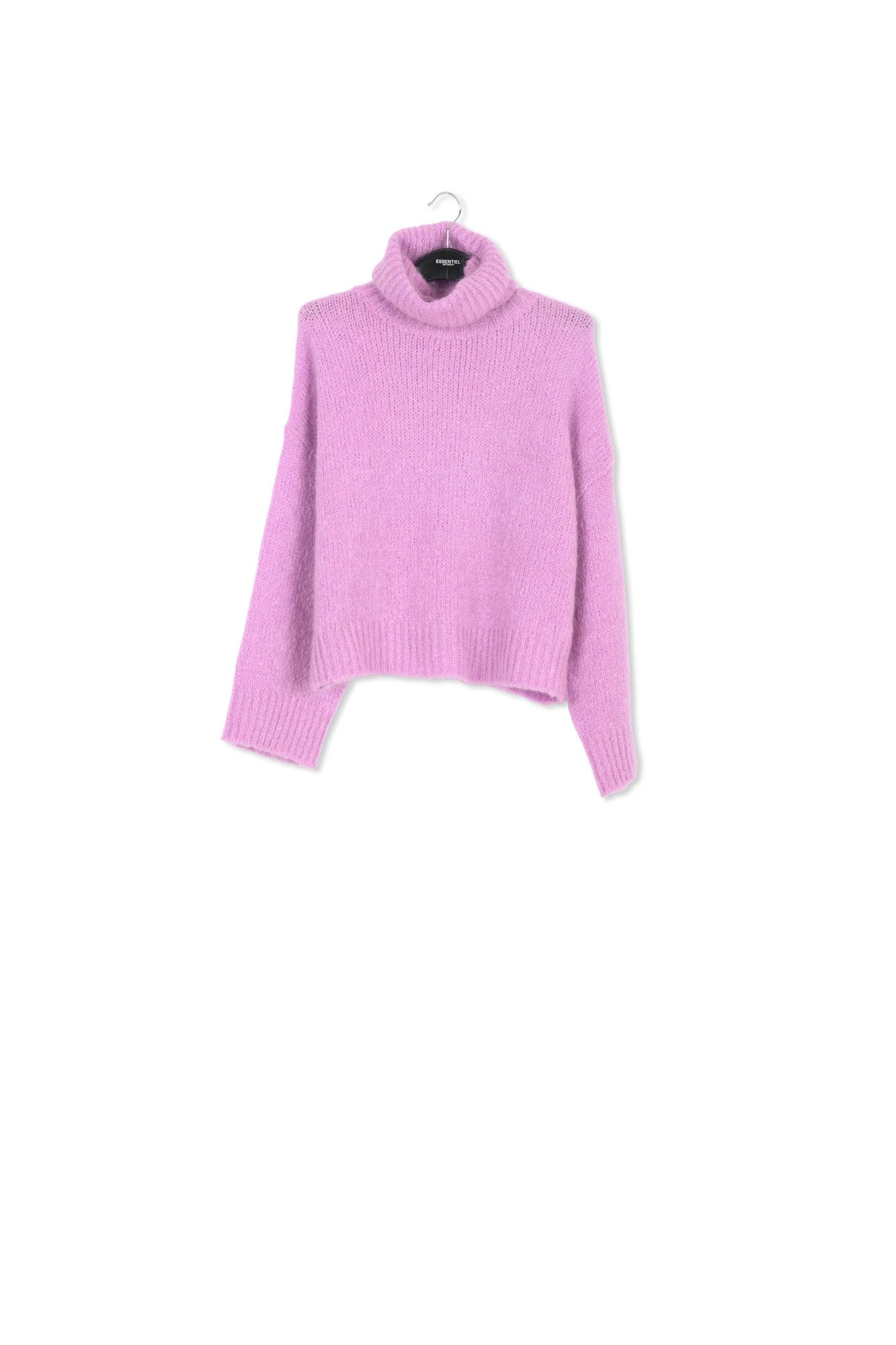 Mauve turtleneck knit sweater RE—SSENTIEL | Essentiel second hand