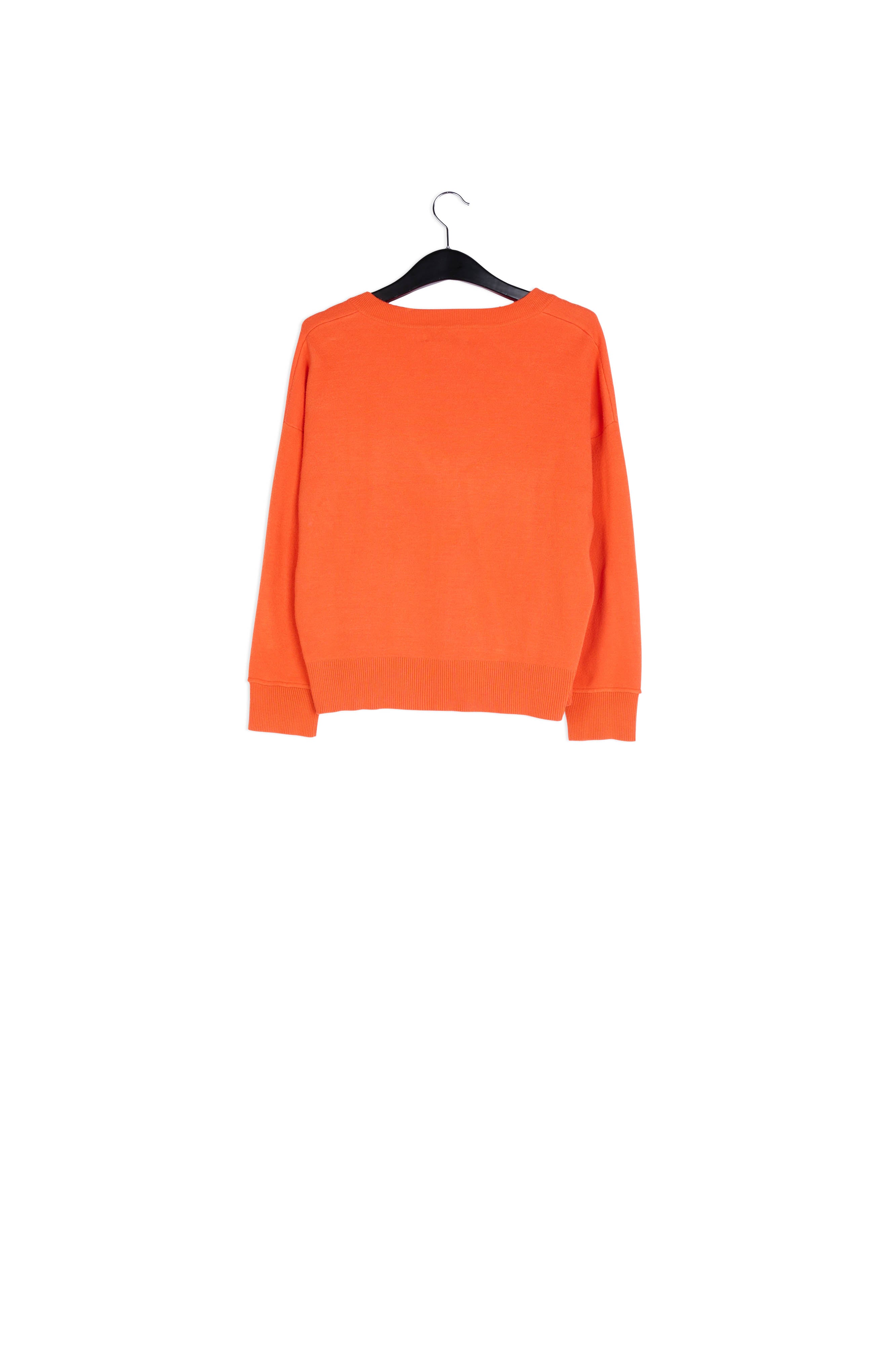 Orange boxy V-neck sweater RE—SSENTIEL | Essentiel second hand
