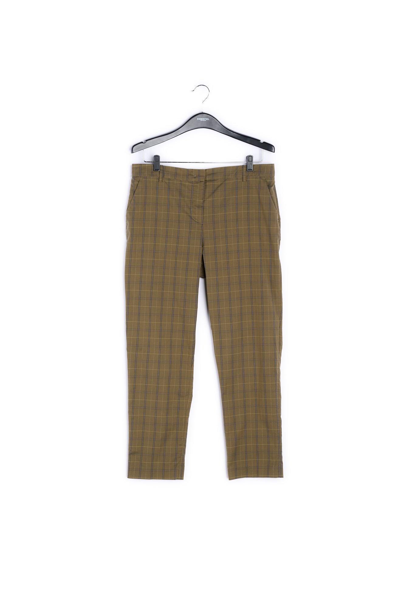 Brown plaid tailored trousers RE—SSENTIEL | Essentiel second hand