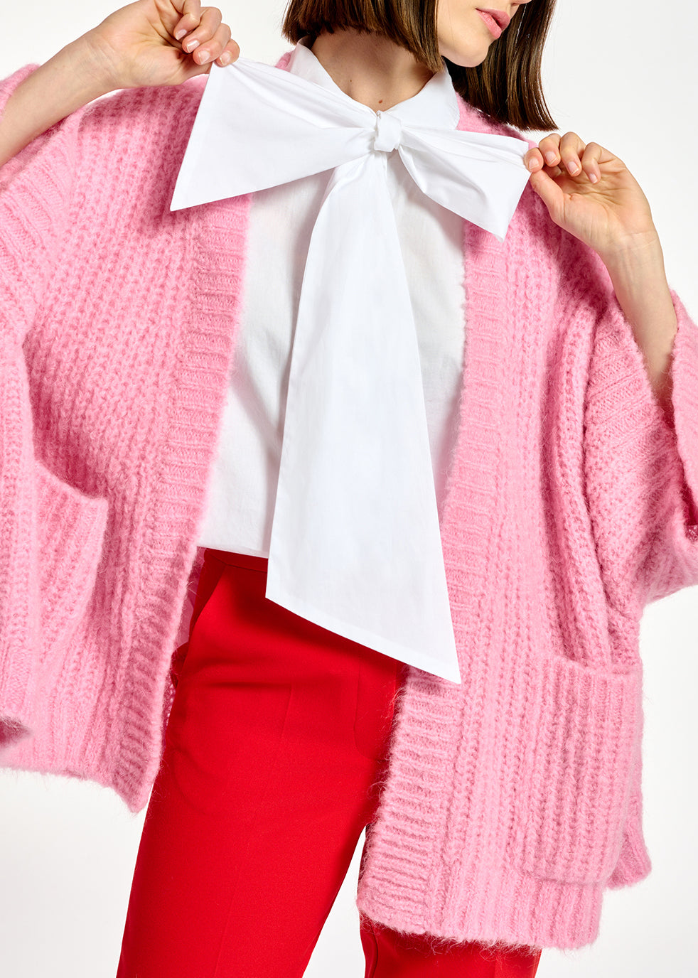Cardigan rose à coupe boxy RE—SSENTIEL | Essentiel second hand