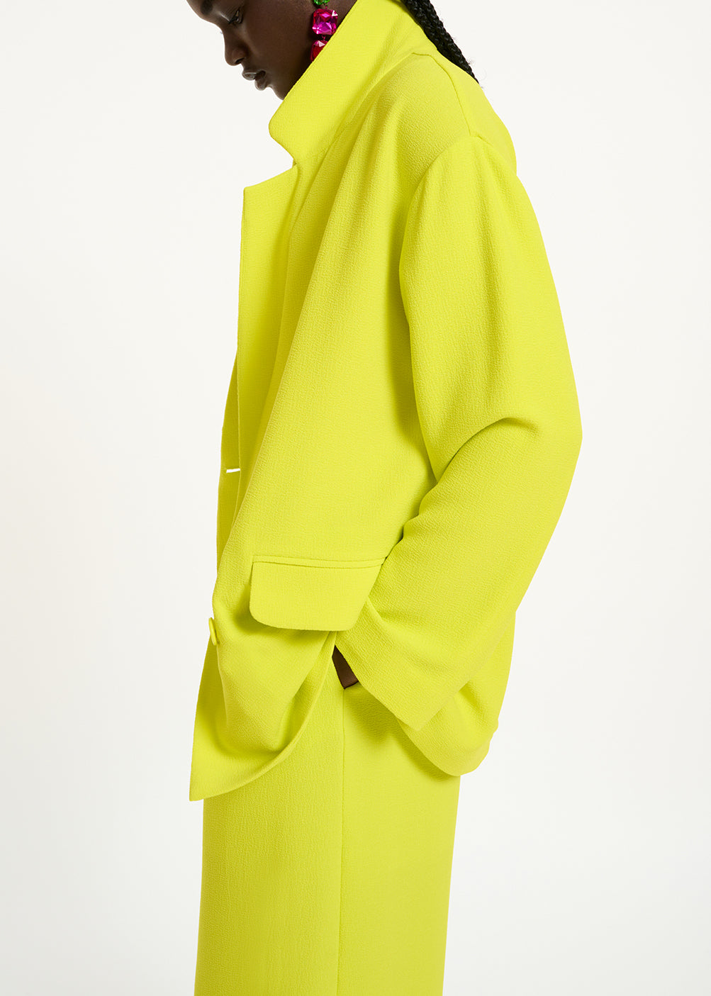 Yellow double-breasted blazer RE—SSENTIEL | Essentiel second hand