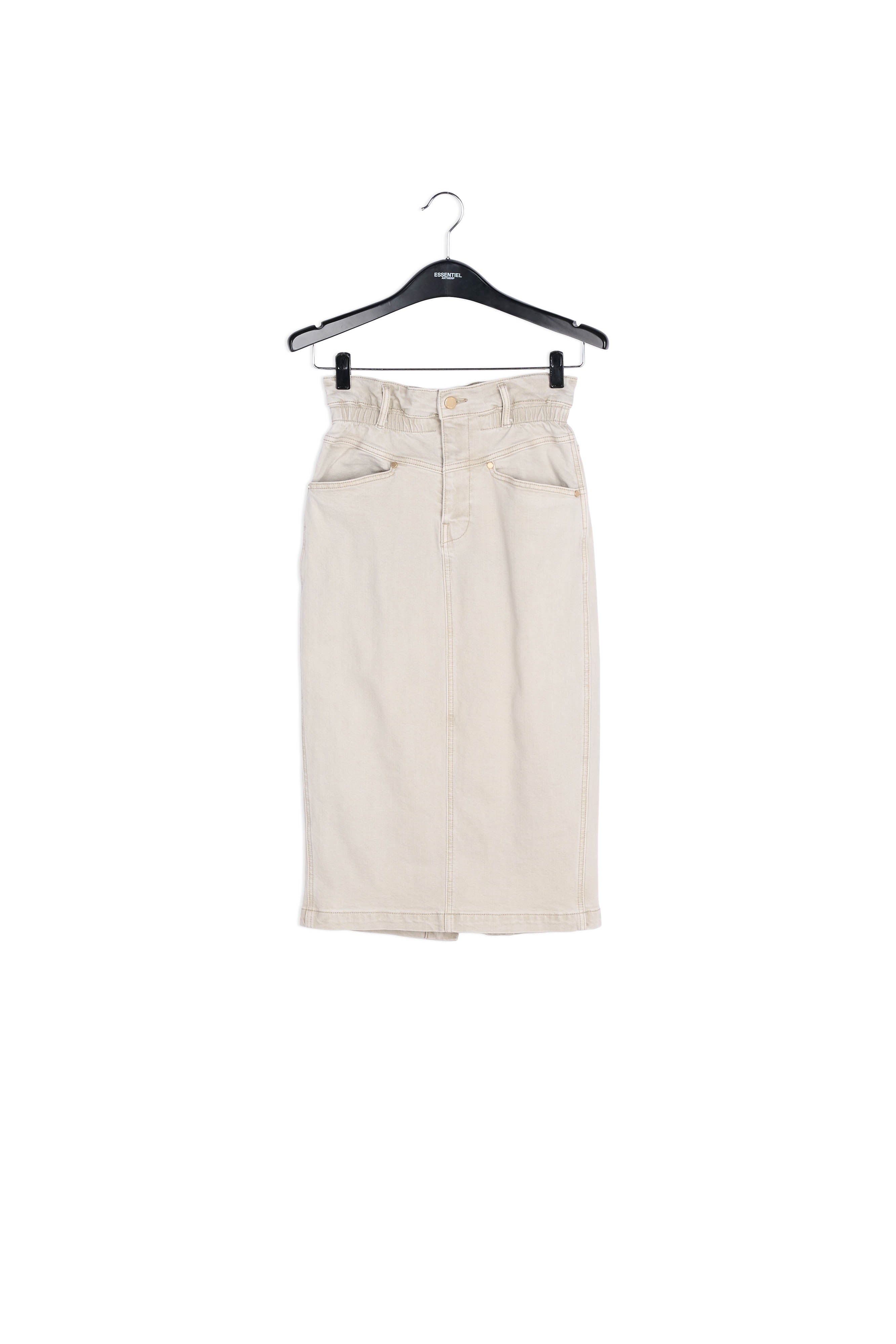 Beige kokerrok in jeansstof RE—SSENTIEL | Essentiel second hand