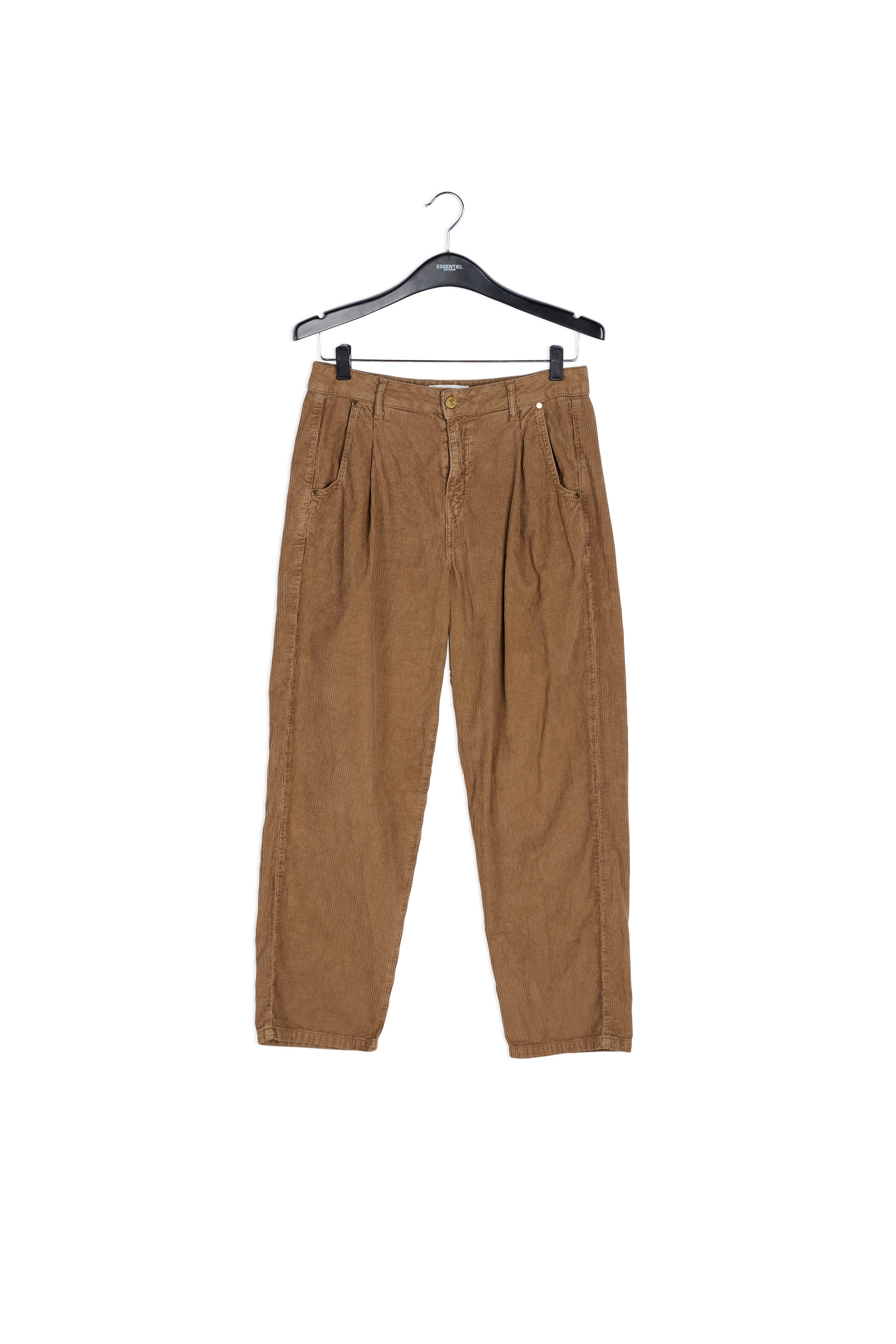 Camel-coloured cotton-corduroy trousers RE—SSENTIEL | Essentiel second hand