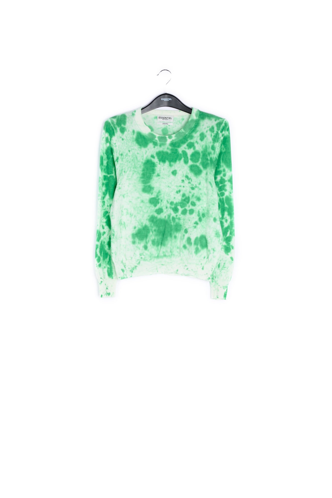 Green and off-white tie-dyed organic cotton-blend sweater RE—SSENTIEL | Essentiel second hand