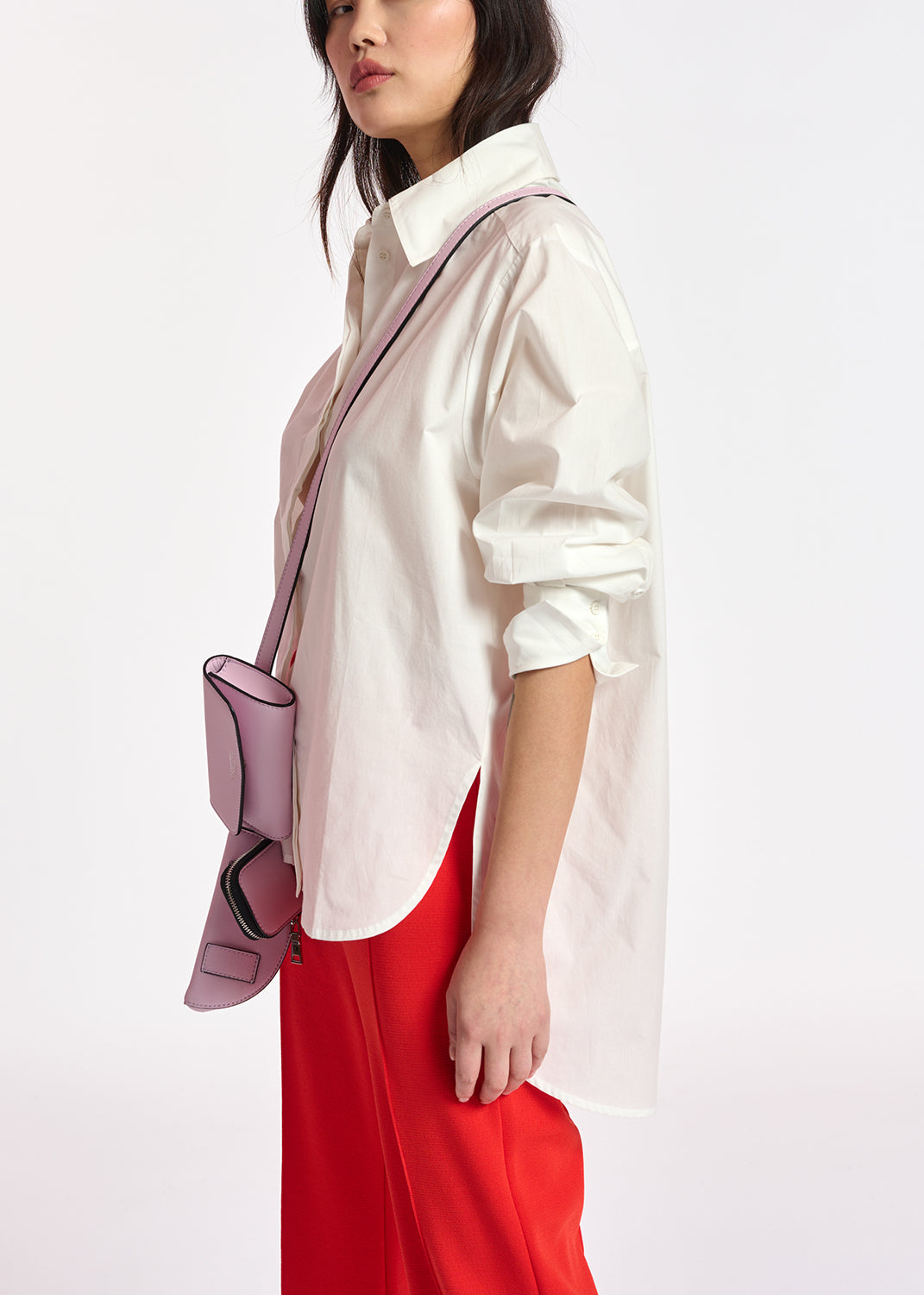 White oversized-fit cotton shirt RE—SSENTIEL | Essentiel second hand
