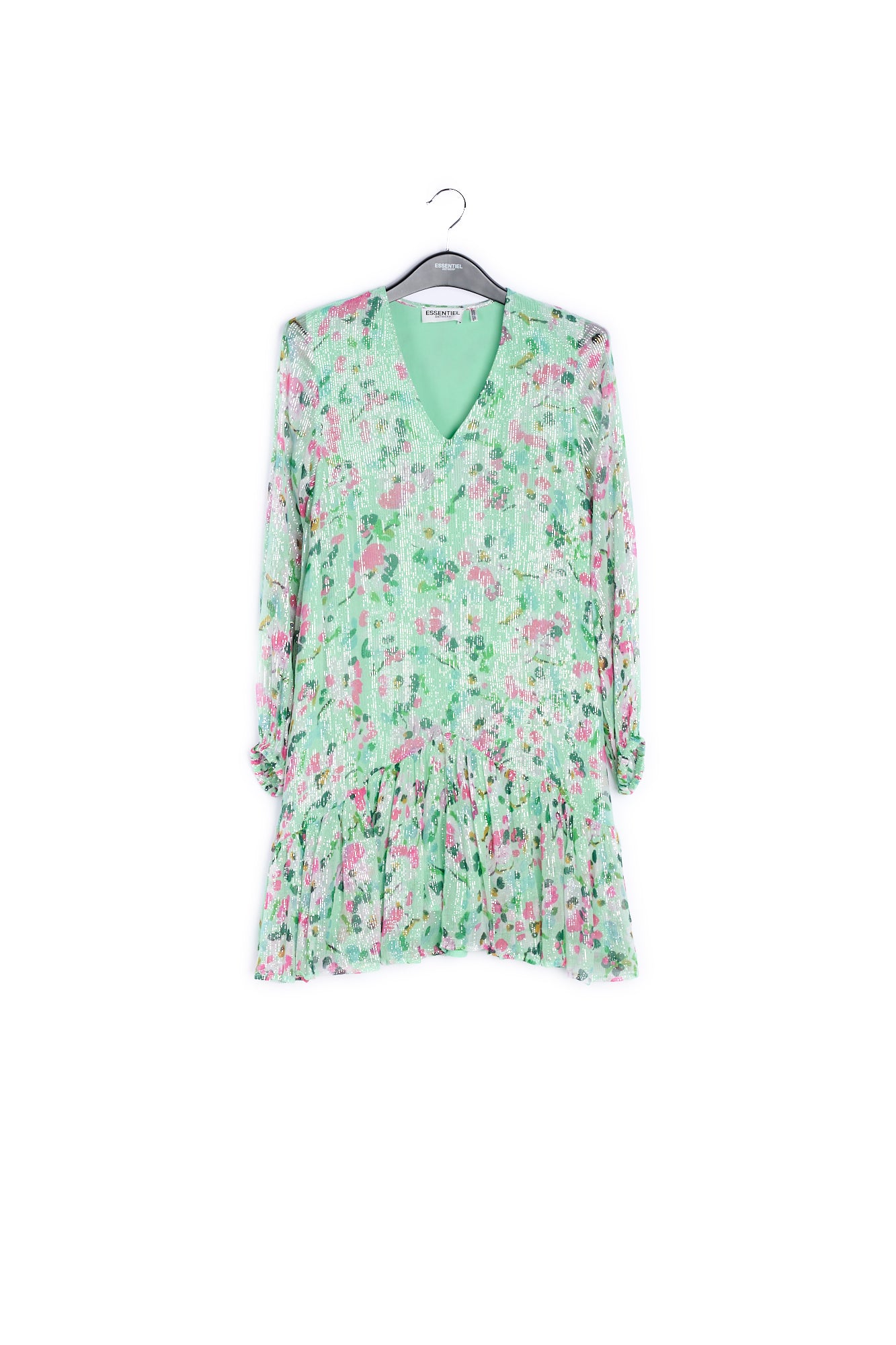 Mint green floral-print a-line dress RE—SSENTIEL | Essentiel second hand